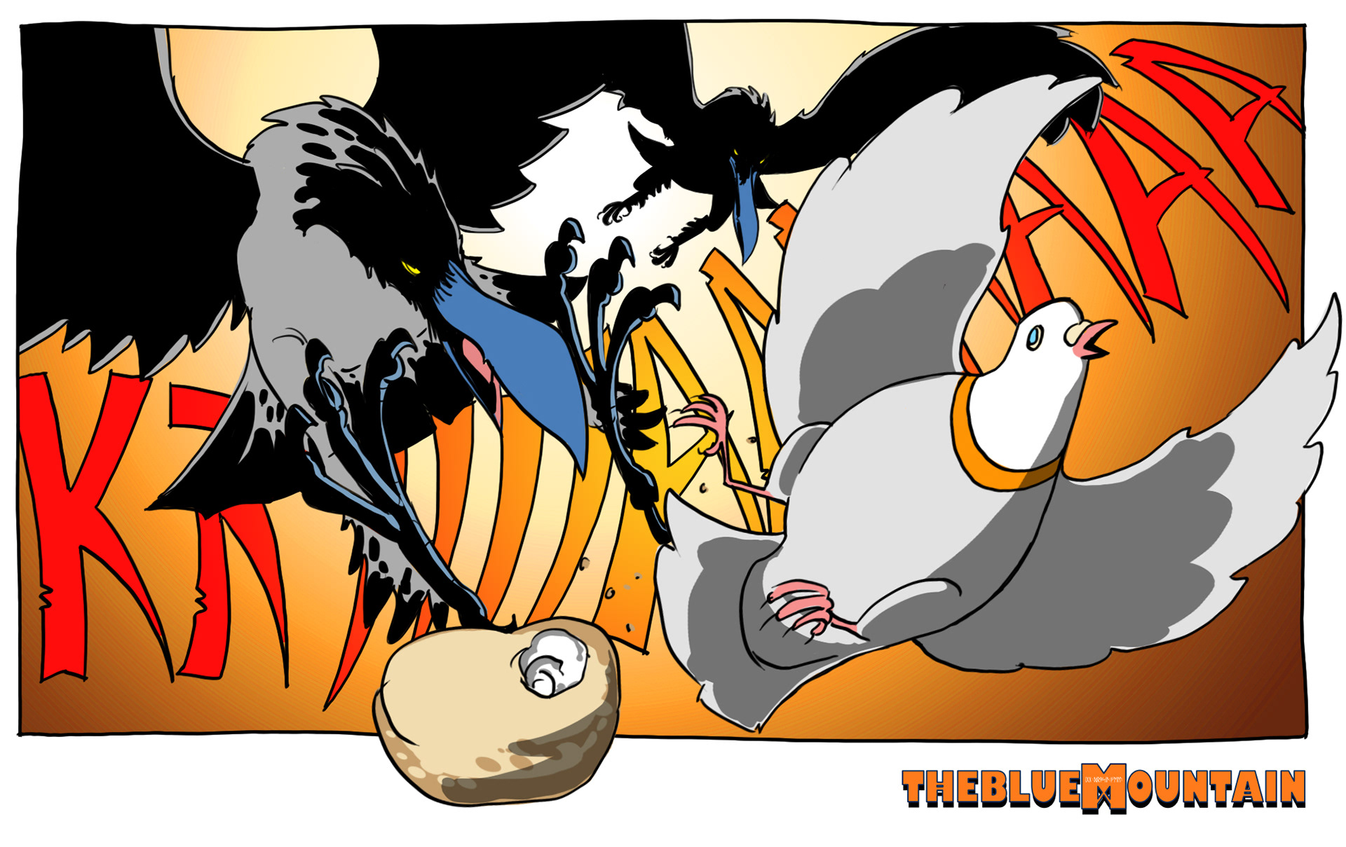 The Blue Mountain, comic panel, (adobe PS)