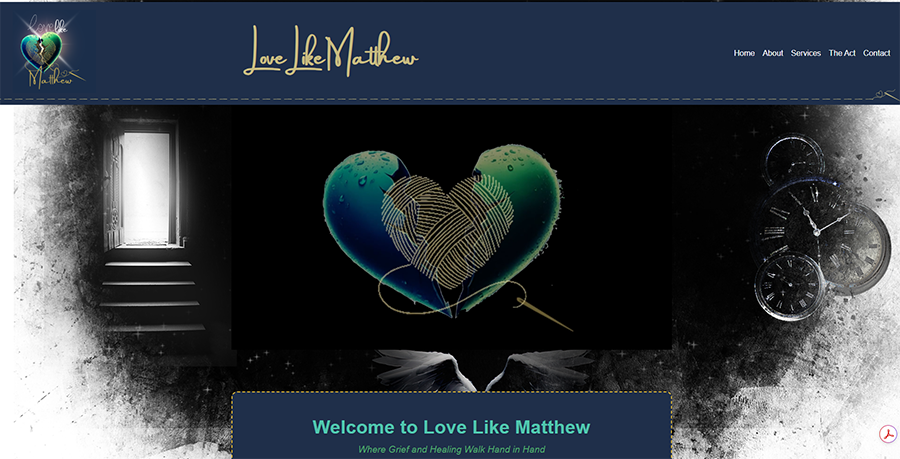 Website done for Brand Enspyre for grief counseling site, lovelikematthew.com. Custom graphics and animations created.