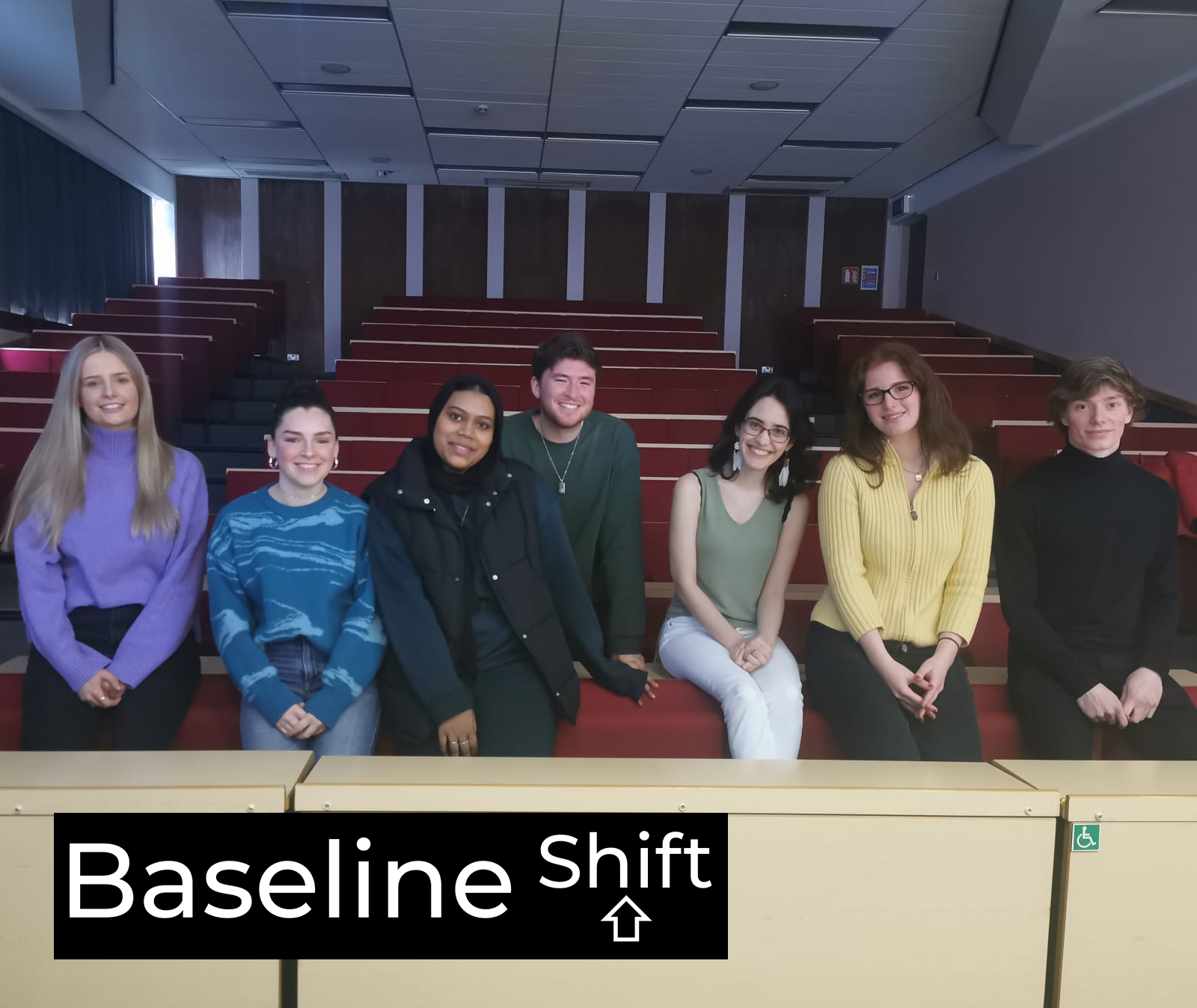 Baseline Shift Alumni Talk Spring 2023. Left to right; Chloe Ball, Mia Bryan, Habibah Begum, Adam Powell, myself, Cristèle Sarić & Alex Ganczarski