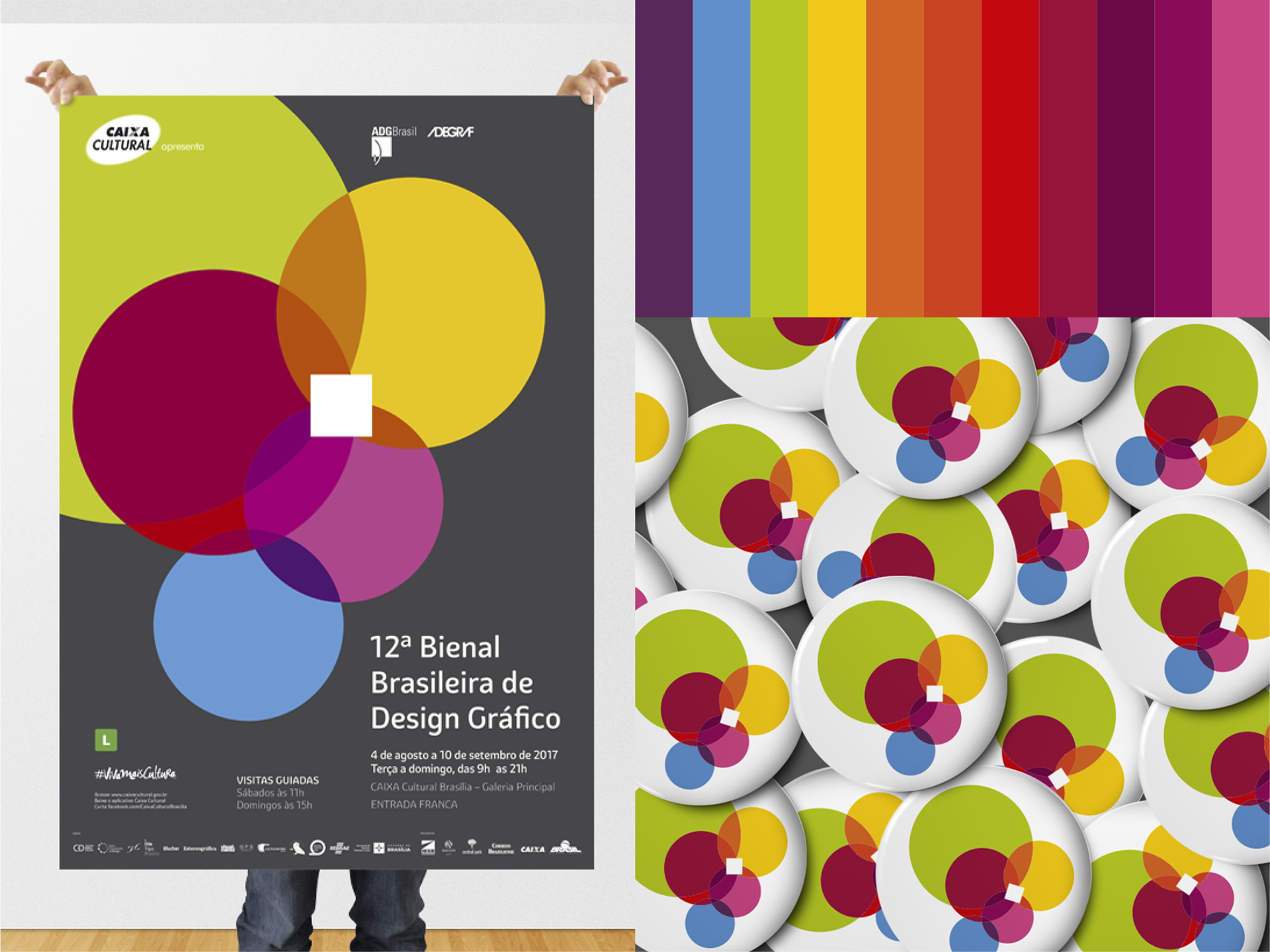 cartaz e cores da 12ª bienal brasileira de design gráfico 2017 ADG Adegraf