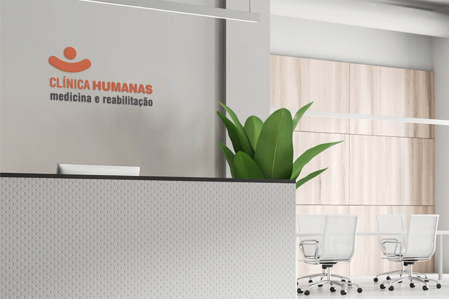 Aplicação da marca Clínica Humanas