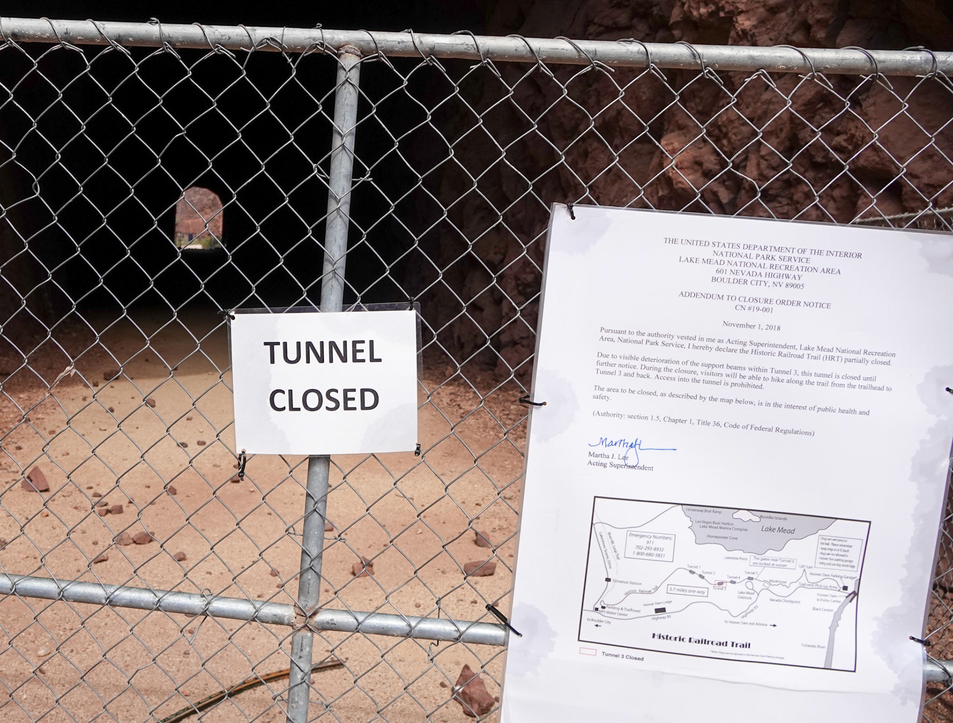 The Tunnel in the middle was closed