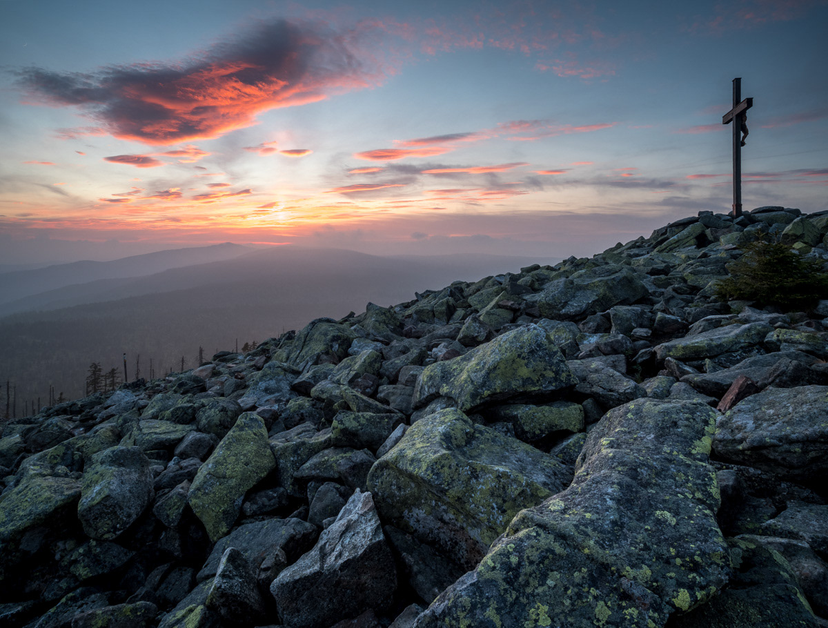 Lusen zum Sonnenuntergang