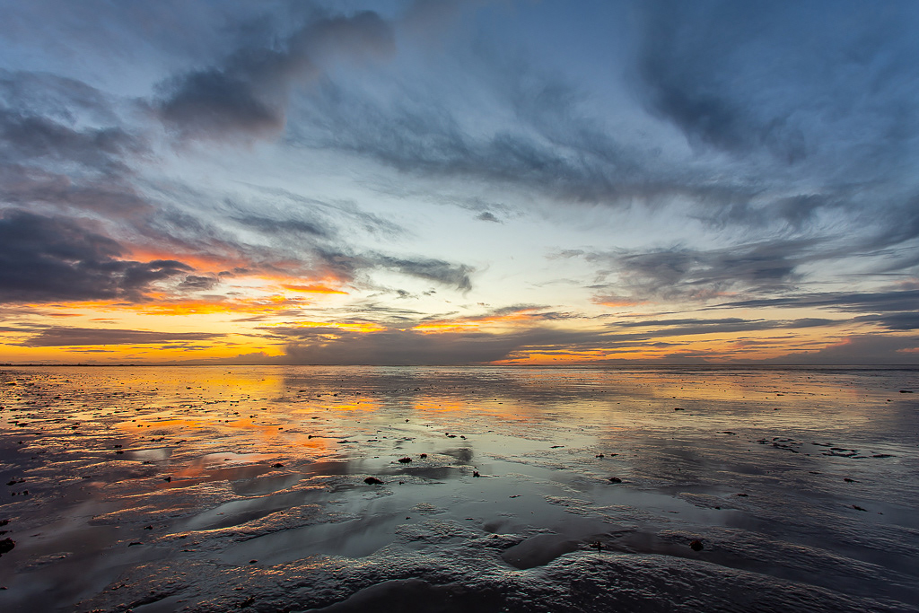 Sunset from Snettisham beach, Norfolk
