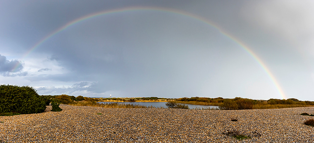 Rainbow over Dungeness RSPB reserve