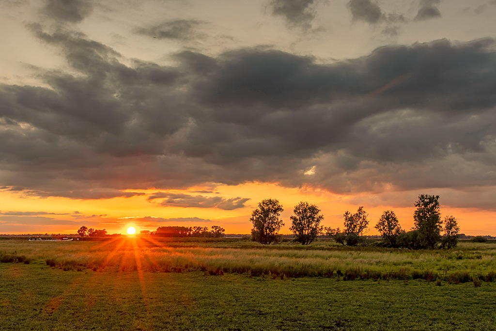 Sunset over Fens near Upware