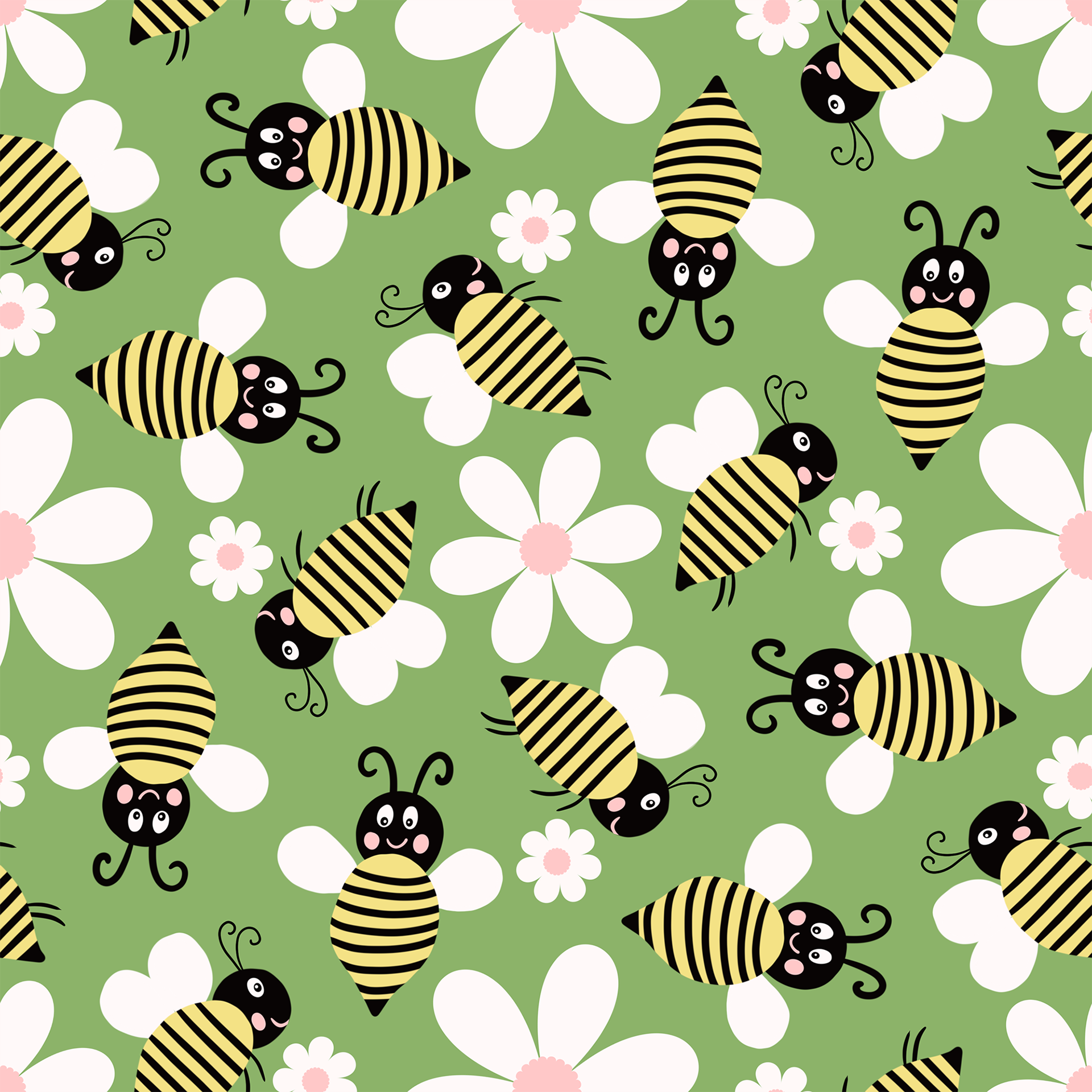 cute, fun, kids bee pattern