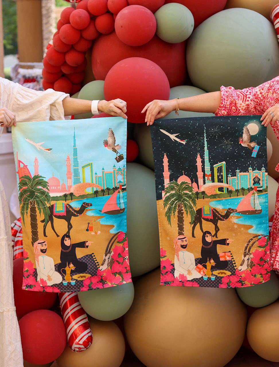Dubai life tea towels