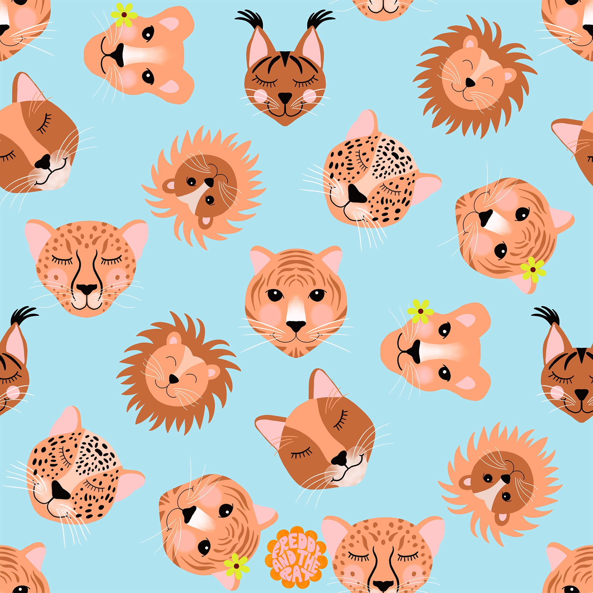 Fun big cats pattern for kids