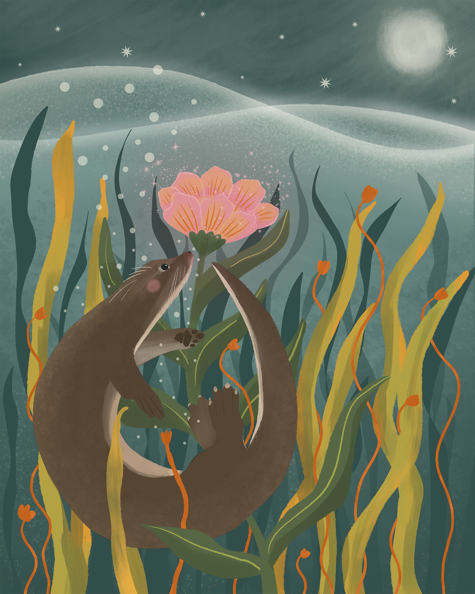 Riverotter and magical flower