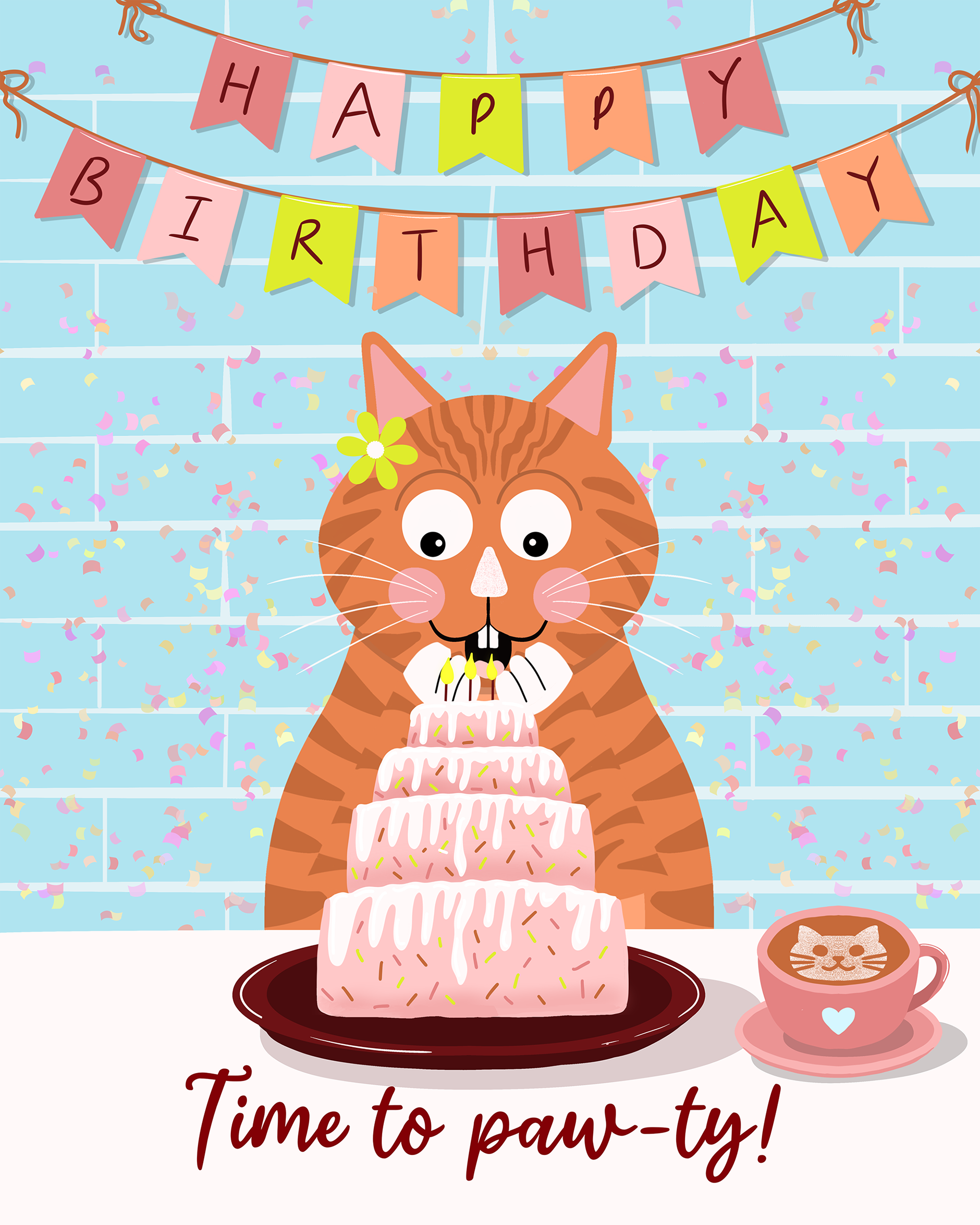 Time to paw-ty Birthday cat