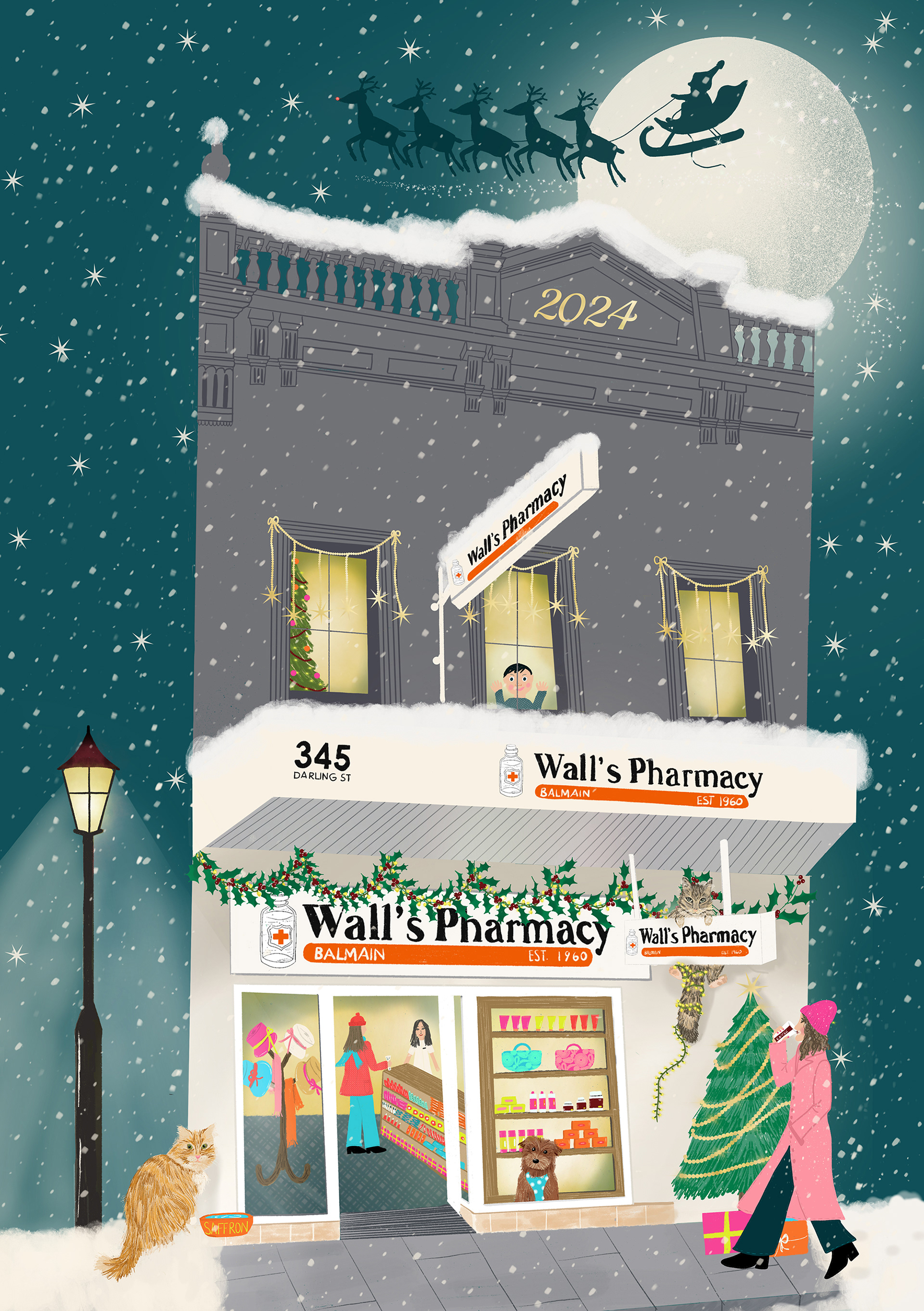 Walls pharmacy Christmas card