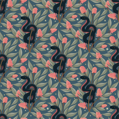 Christmas red bellied black snake pattern