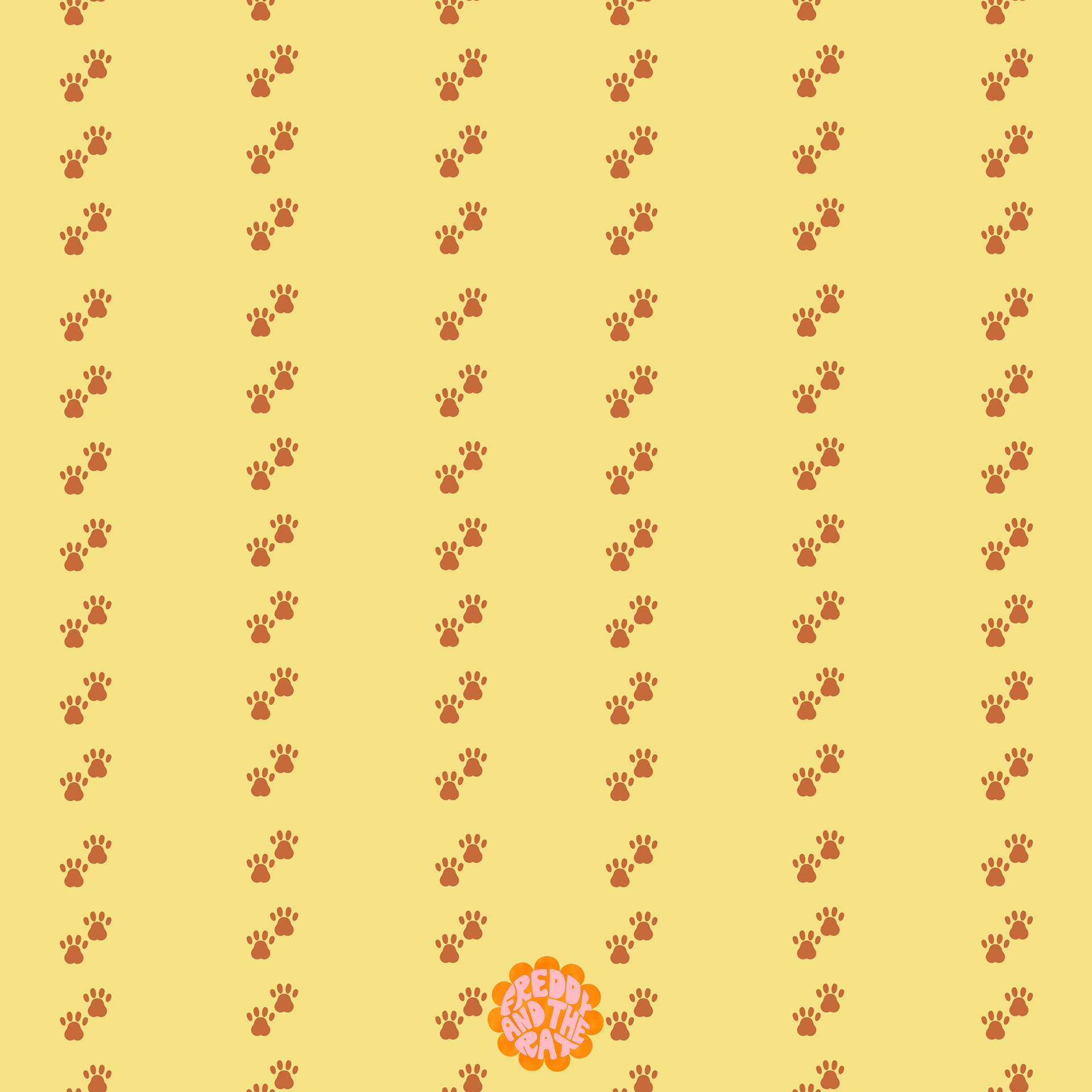 simple but cute paw print pattern in yellow