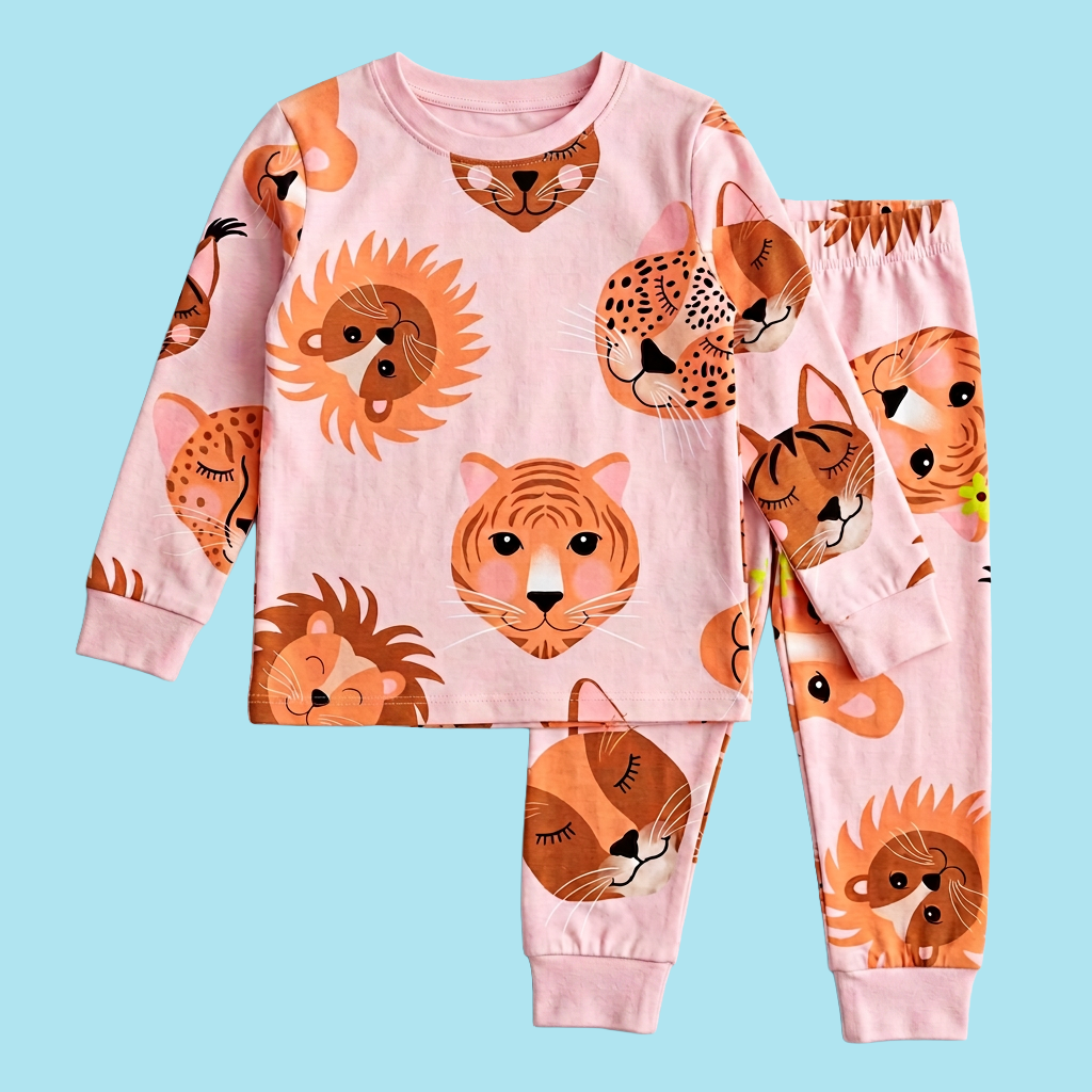 big Cat pink kids pyjamas