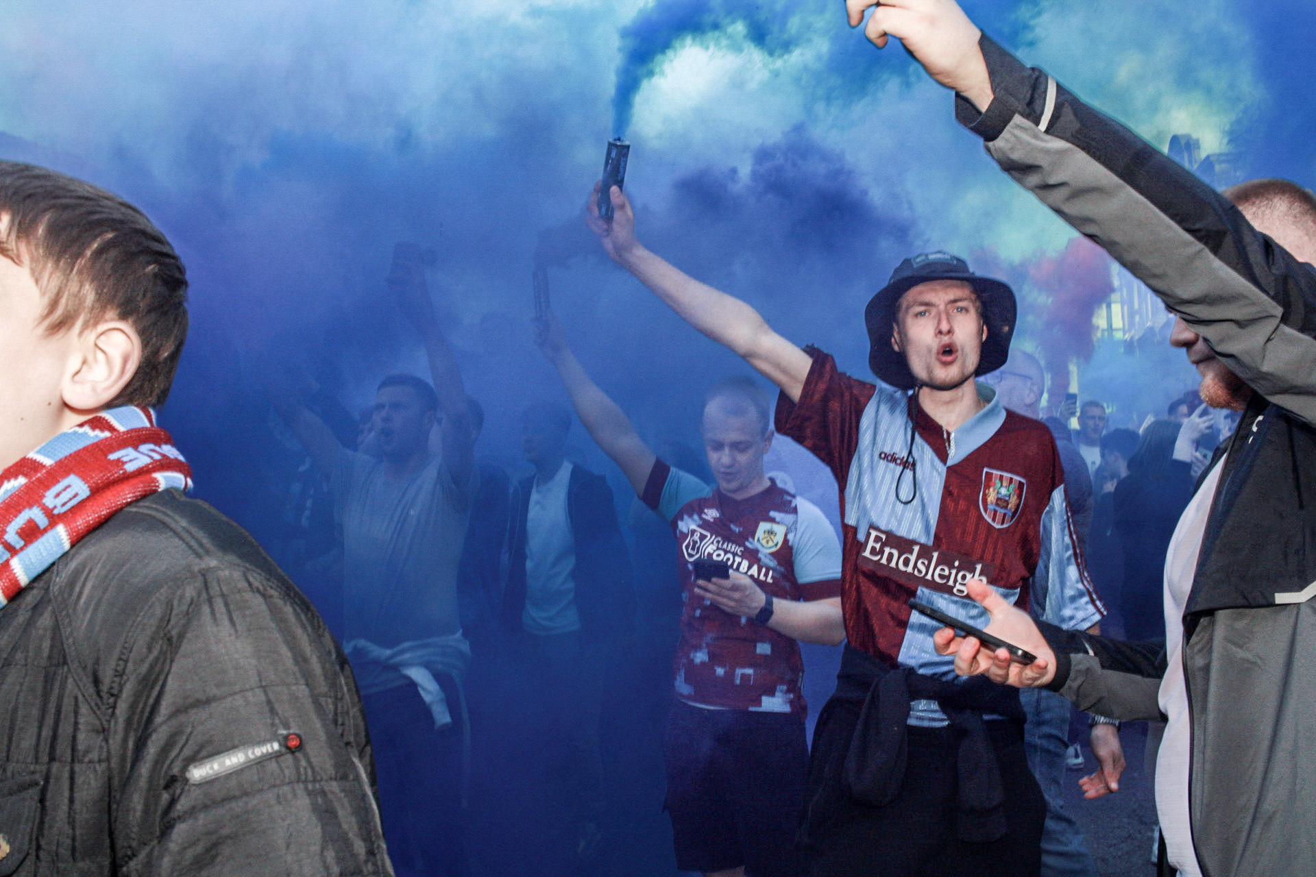 Burnley F.C. fans celebrate at the EFL Championship parade in Burnley on May 9th, 2023.