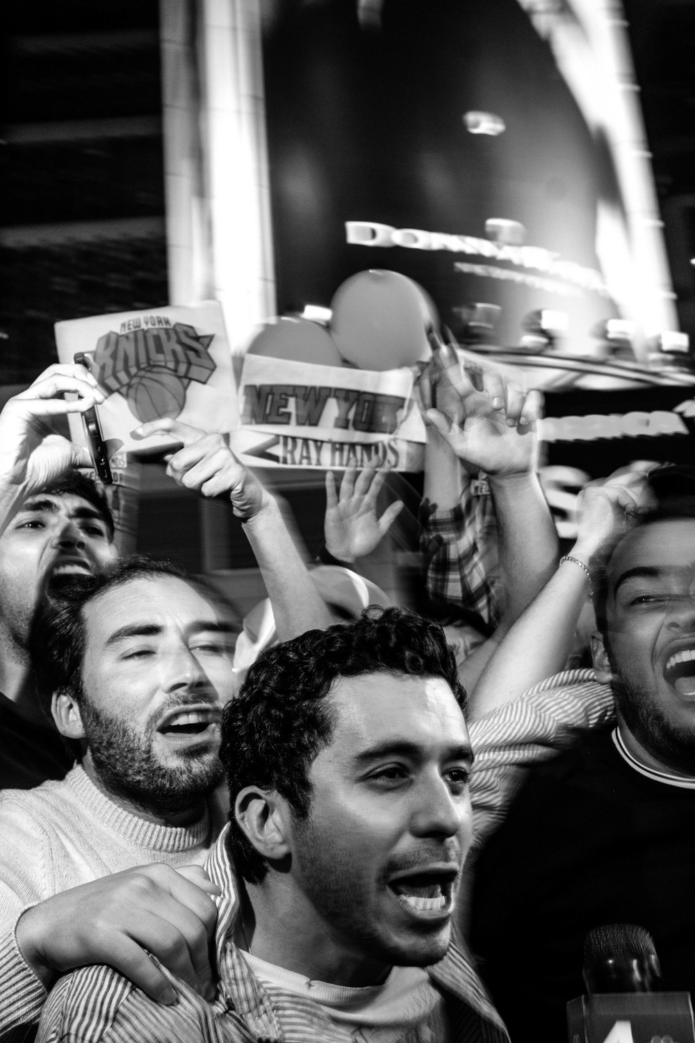 Knicks Fans celebrate outside of MSG after beating the Detroit pistons in game 6 of the first round of the eastern conference playoffs in New York, New York on May 1st, 2025.