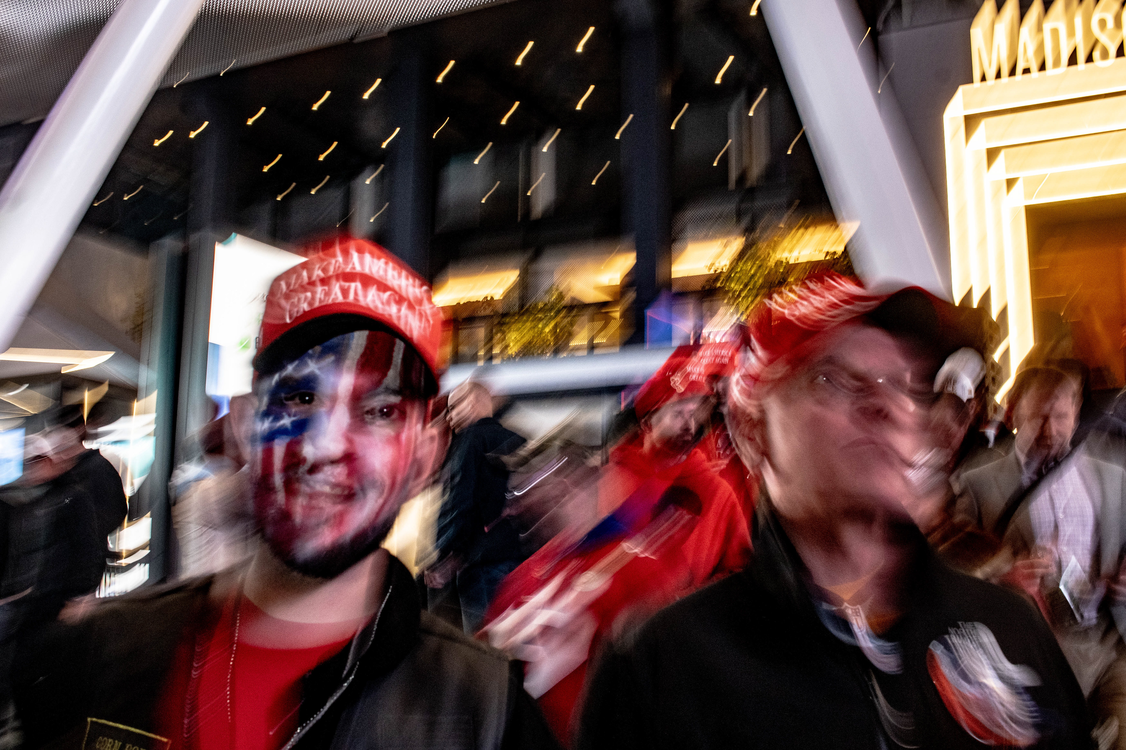 Pro Trump attendees leaving Donald J. Trump's MSG rally in New York, New York on October 27th, 2024. The rally in deep blue New York came weeks before the 2024 election.