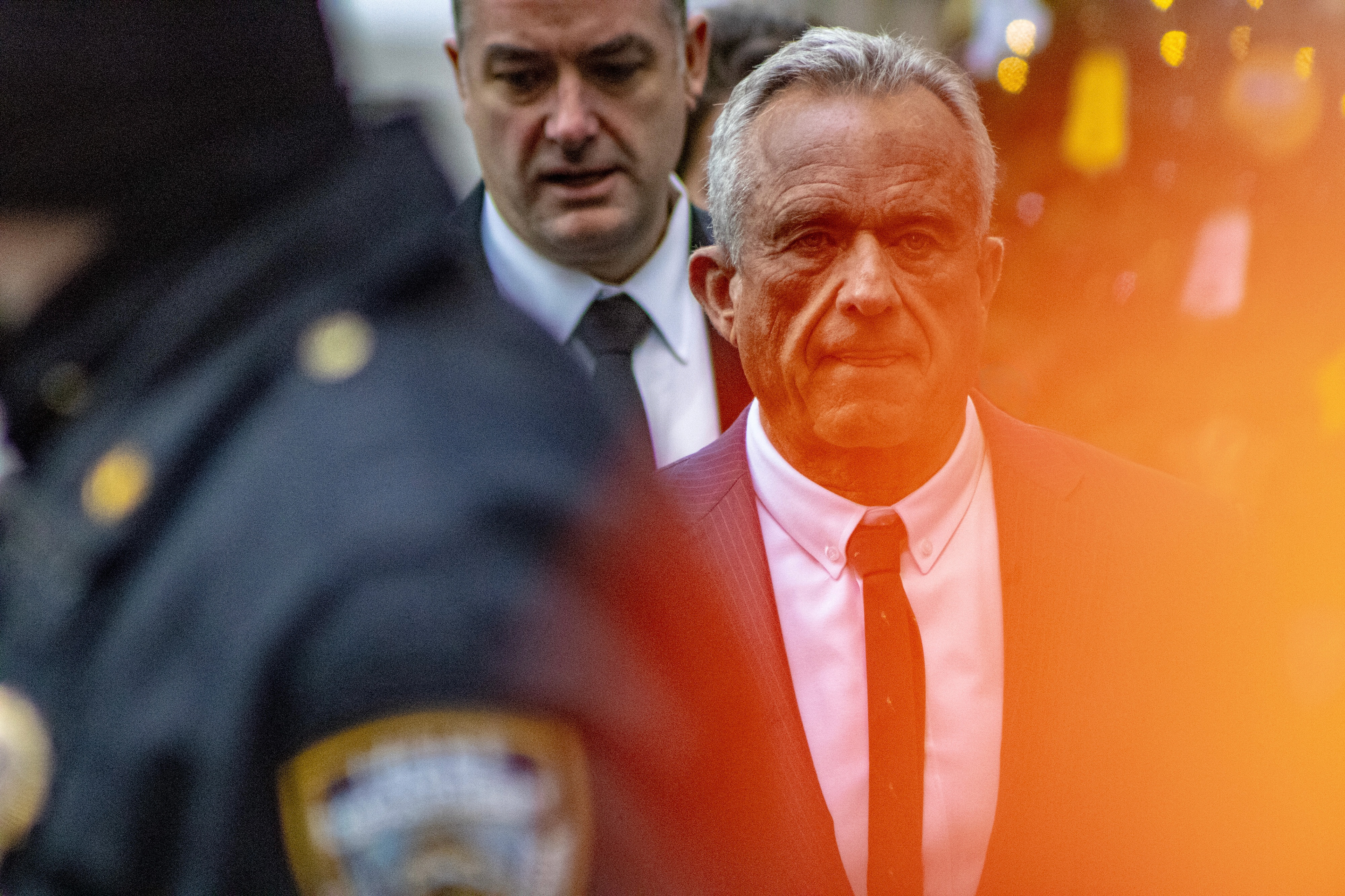 RFK Jr. leaves the New York Stock Exchange after accompanying Donald J. Trump to his ringing of the opening stock exchange bell in New York, New York on December 12th. Donald Trump rang the opening bell after being named Time Person of The Year.
