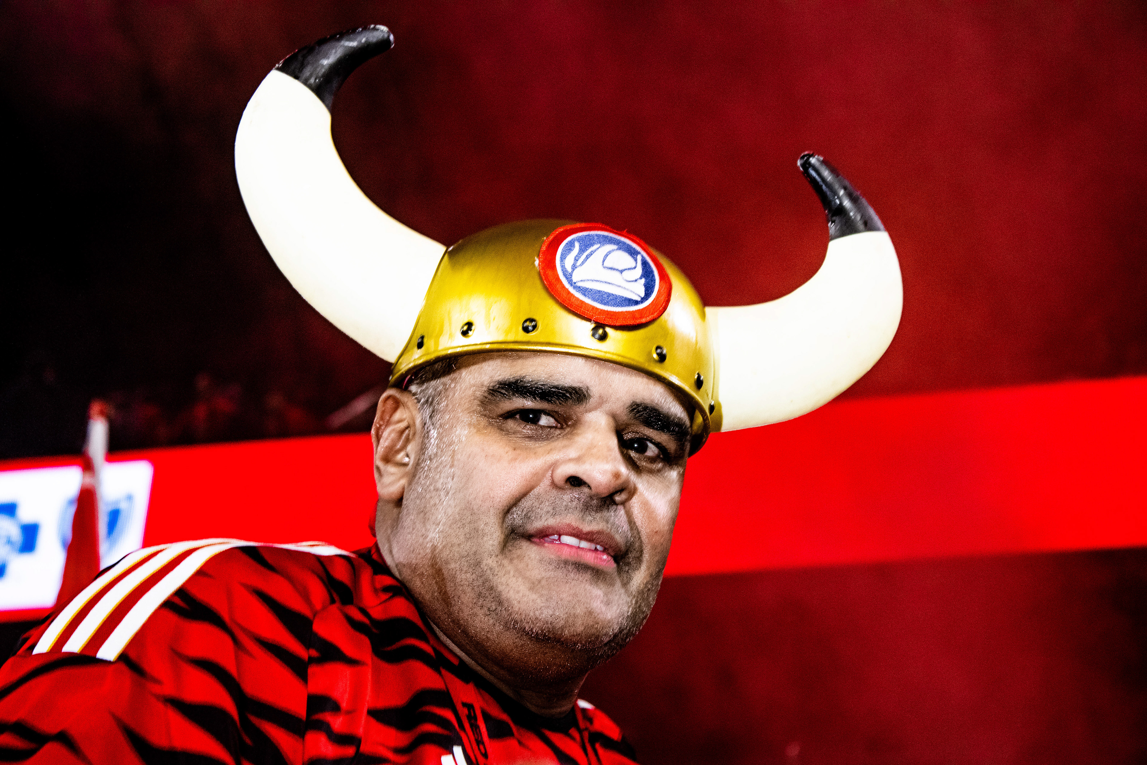 New York Red Bulls supporter watches on as the Red Bulls play Columbus Crew in Harrison, New Jersey on October 19th, 2024.