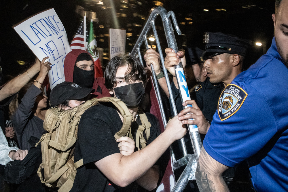 Protestors and police clashed at an anti ICE protest in New York, New York on June 11th, 2025.