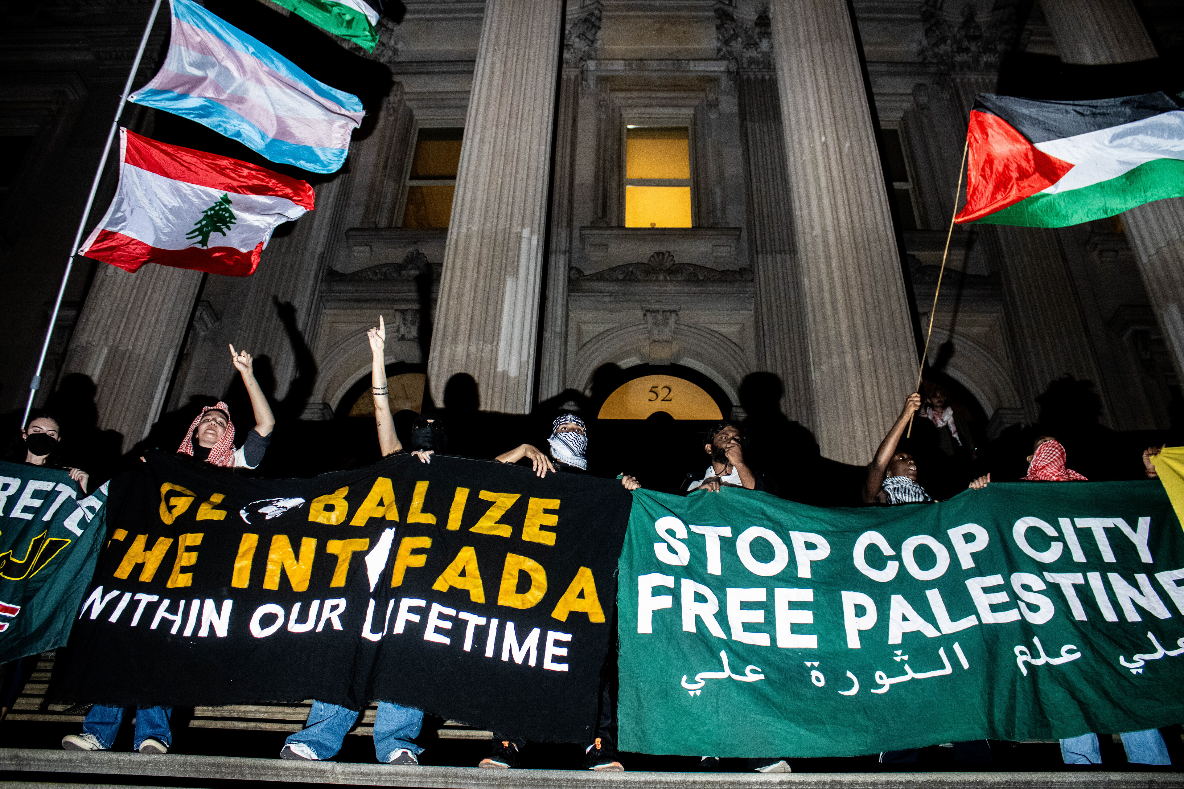 Pro Palestine Protestors demonstrate outside of Tweed Courthouse in New York, New York on September 20th, 2024. Pro Palestine demonstrations dominated the protest scene throughout 2024.