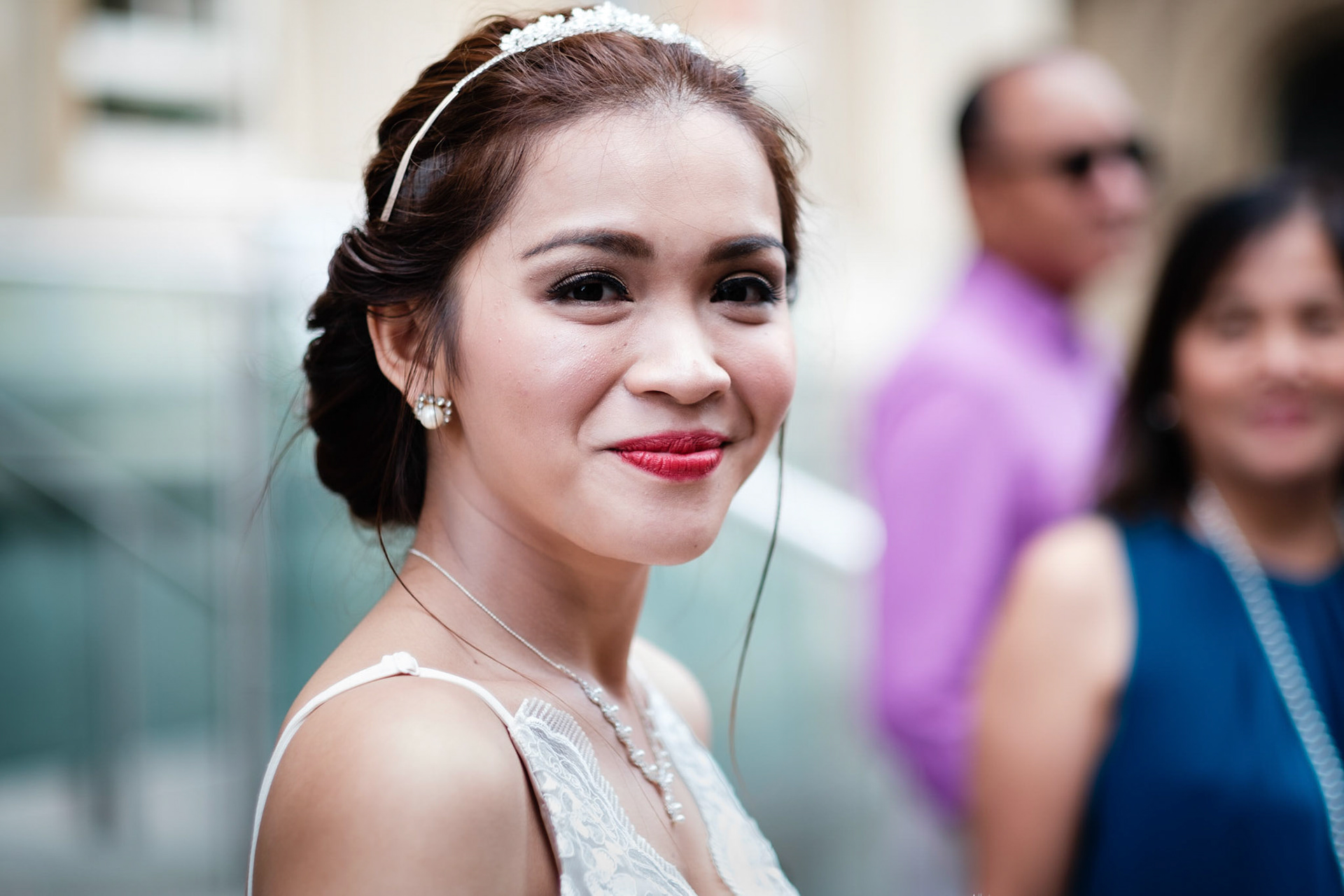 Portrait of a happy bride.