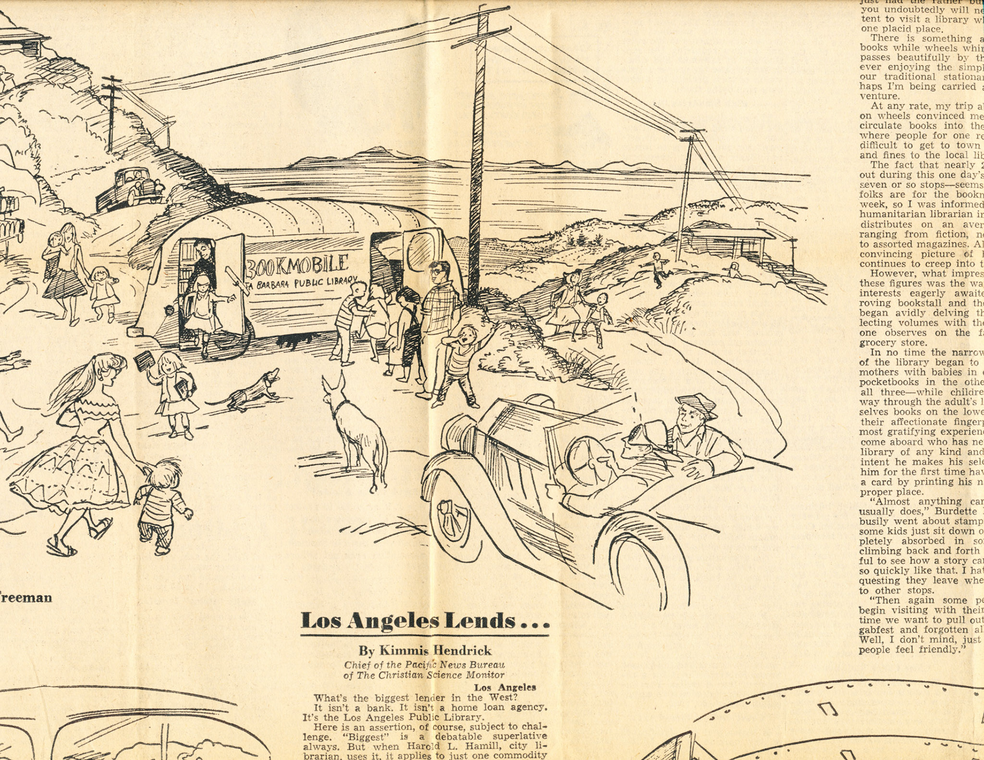 The bookmobil visits Mountain Drive, Santa Barbara