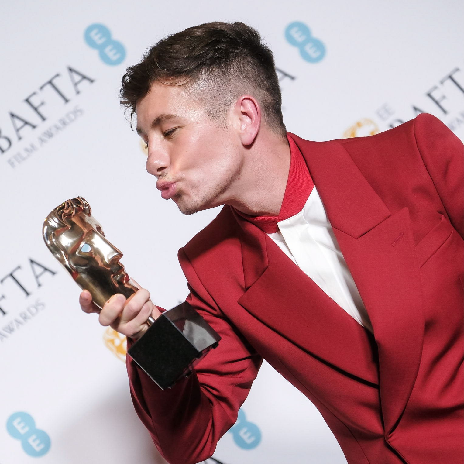Best Supporting Actor Barry Keoghan photographed attending in the 2023 EE BAFTA Film Awards Winner press room at the Royal Festival Hall in London, UK on 19 February 2023 .Picture by Julie Edwards.