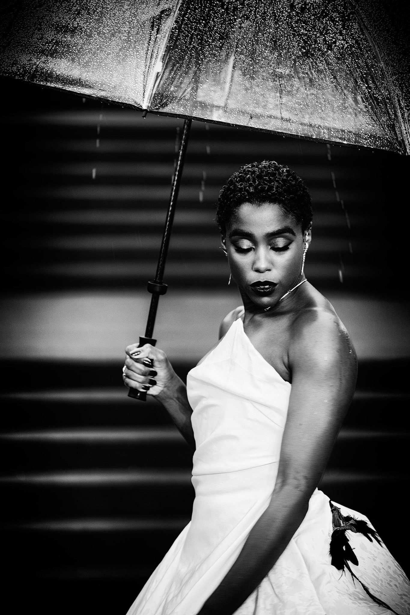Lashana Lynch attends the World Premiere of No Time To Die on Tuesday 28 September 2021 at Royal Albert Hall, LondonEditors Note: Picture converted to monochrome. Picture by Julie Edwards/LFI/Avalon. All usages must be credited Julie Edwards/LFI/Avalon.