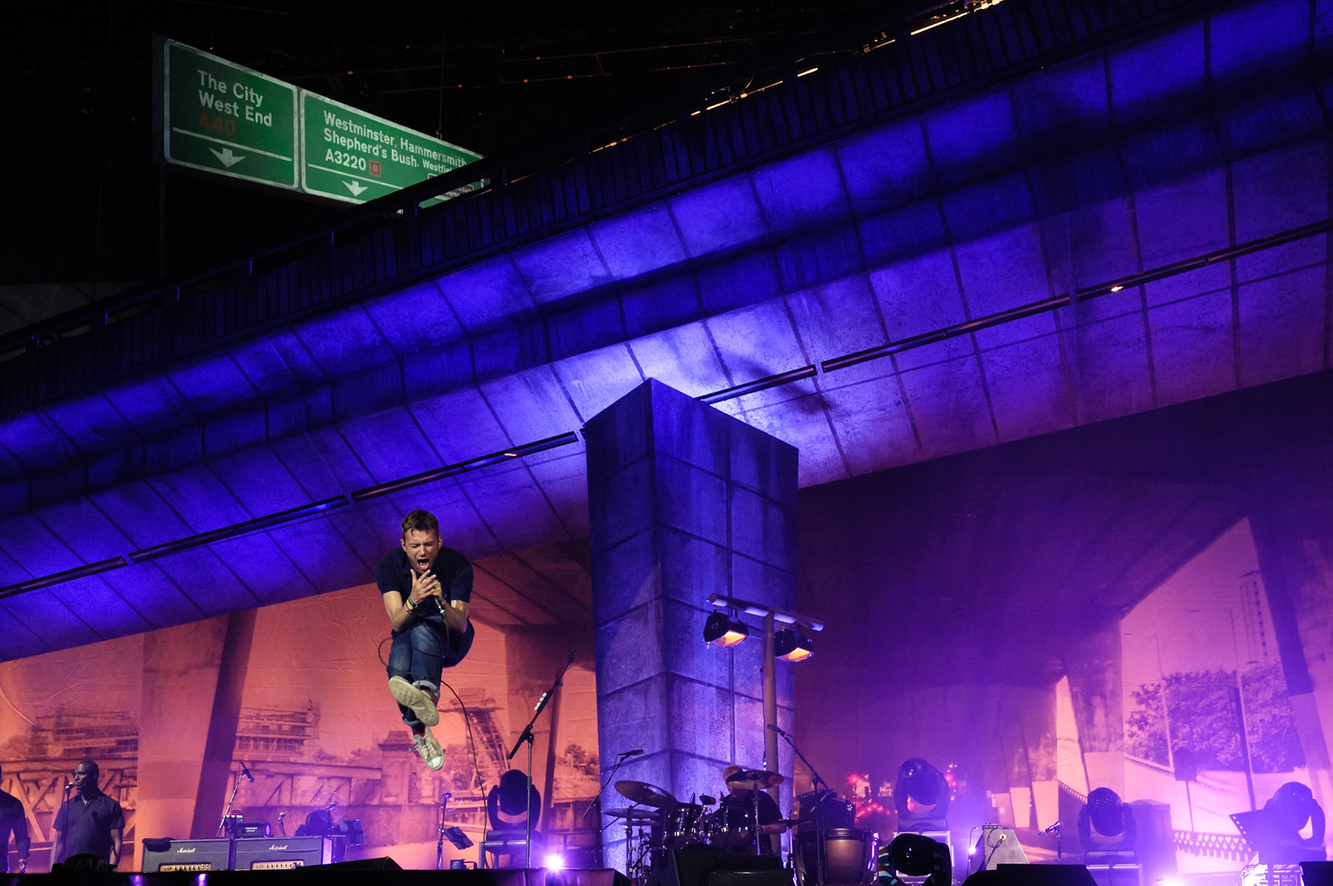 Blur plays BT London Live Hyde Park Closing Ceremony on 12/08/2012 at Hyde Park, London. Persons pictured: Damon Albarn. Picture by Julie Edwards