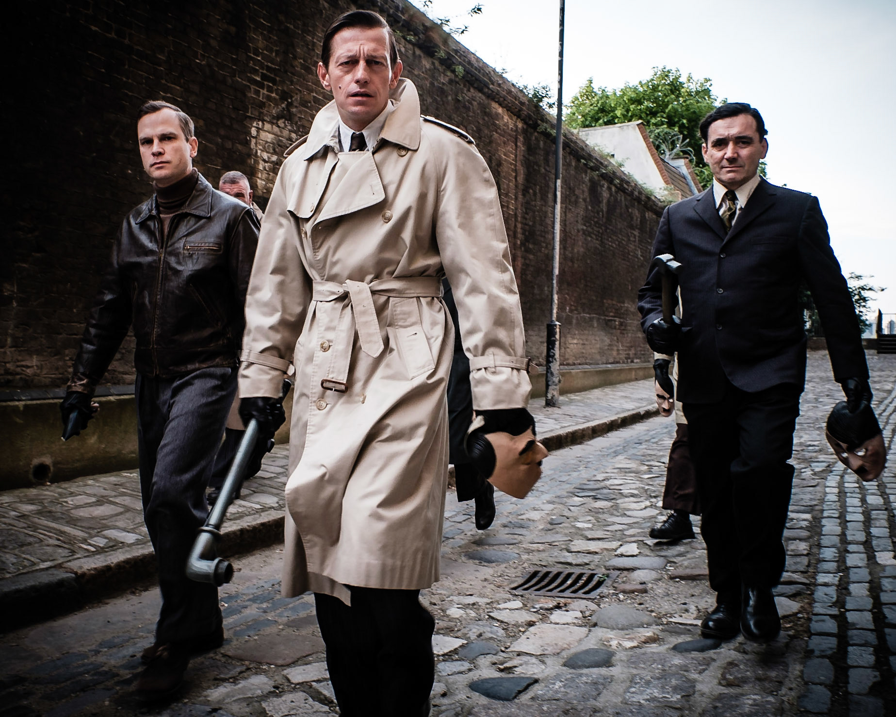 Leo Gregory, Ali Cook, Joe Egan, Alex Watts  as Billy Hills gang on the set of Once Up On A Time In London shot on 11/05/2017 at Greenwich, Greenwich. Picture by Julie Edwards