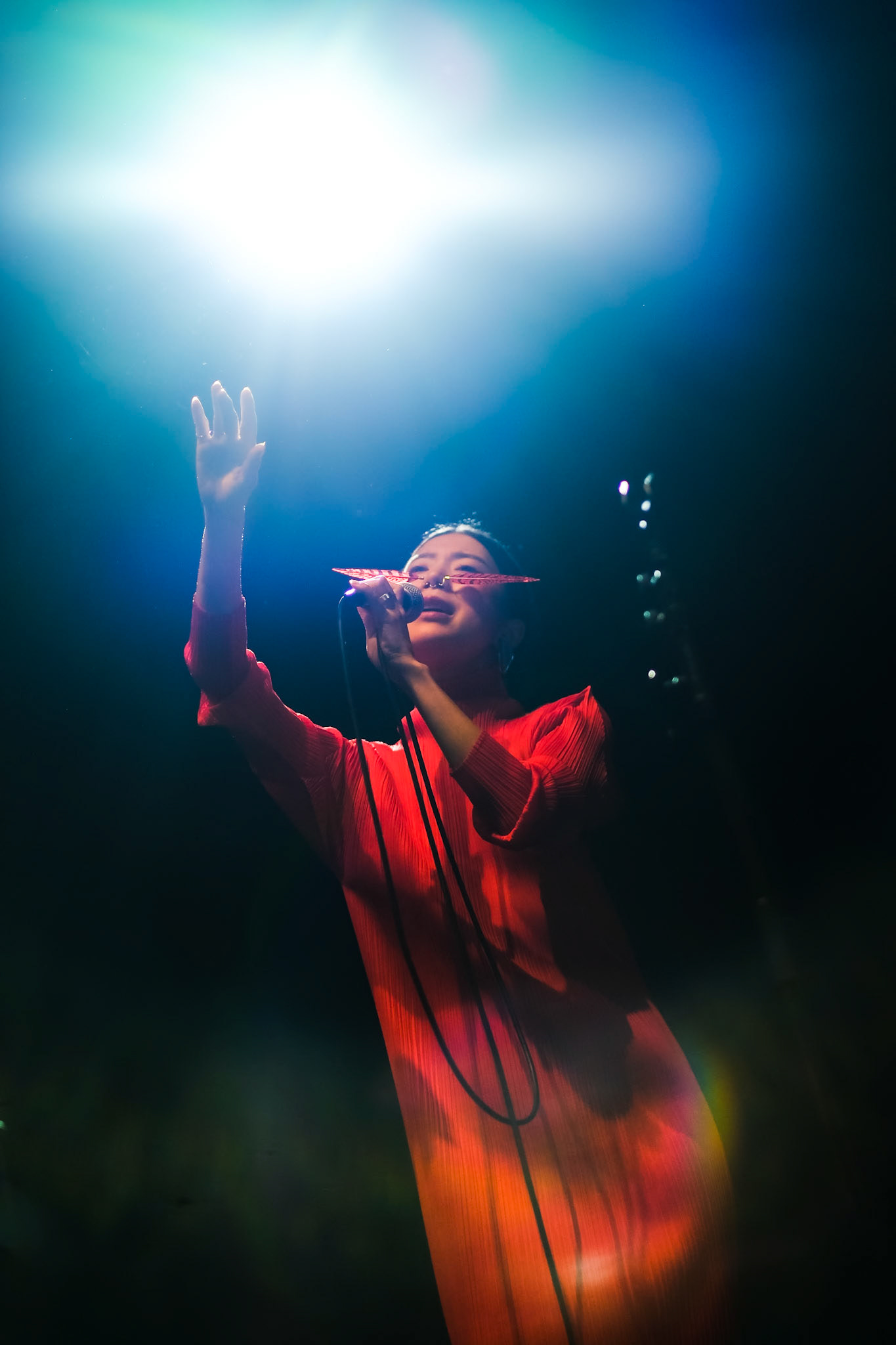Japanese vocal performer Hatis Noit photographed during the 40th WOMAD (World of Music arts and Dance) held at Charlton Park , Malmesbury on Friday 29 July 2022 .Picture by Julie Edwards.
