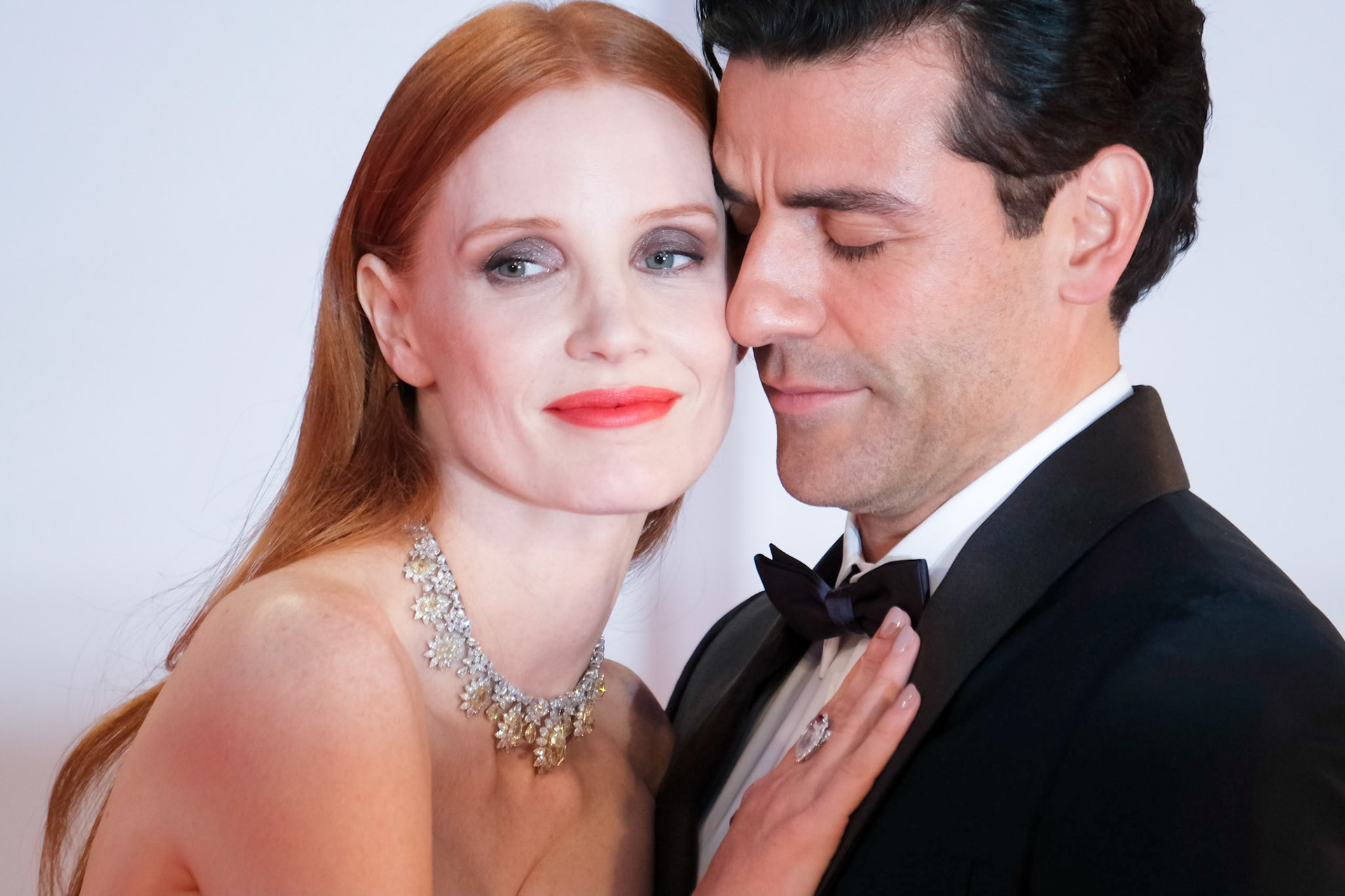 Jessica Chastain and Oscar Isaac poses on the red carpet for SCENES FROM A MARRIAGE during the 78th Venice International Film Festival on Saturday 4 September 2021 at The Palazzo del Cinema, Lido di Venezia, Venice. . Picture by Julie Edwards/LFI/Avalon. All usages must be credited Julie Edwards/LFI/Avalon.
