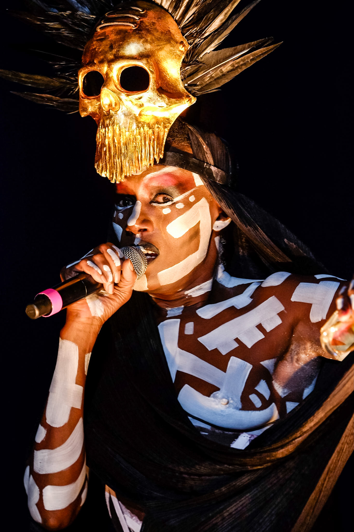 Grace Jones plays at Festival No.6 on 06/09/2015 at Portmeirion, Gwynedd, North Wales. Persons Pictured: Grace Jones. Picture by Julie Edwards/Photoshot