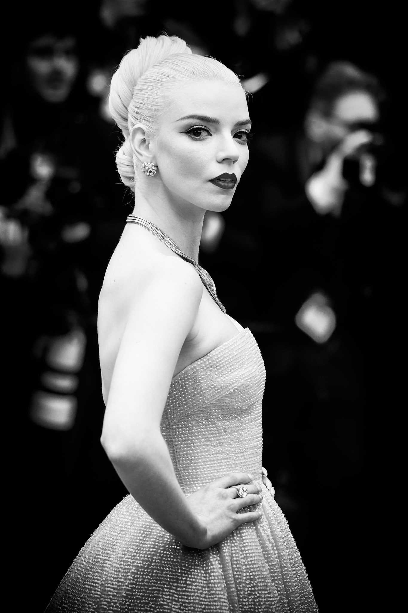 Anya Taylor-Joy  arrives on the Red Carpet for the premiere  of Furiosa : A Mad Max Saga during the 77th Festival de Cannes on Wednesday 15 May 2024 at Le Palais des festivals, Cannes. Anya wore a Dior ball gown complemented by Tiffany &amp; Co. jewelry. Picture by Julie Edwards/LFI/Avalon. All usages must be credited Julie Edwards/LFI/Avalon.