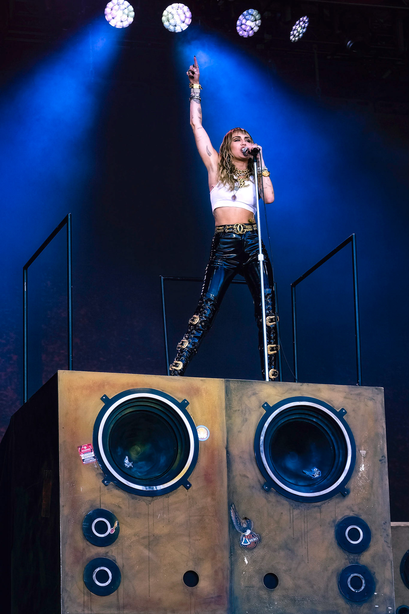 Miley Cyrus performs on the Pyramid stage at Glastonbury Festival 2019 on Sunday 30 June 2019 at Worthy Farm, Pilton. . Picture by Julie Edwards/LFI/Avalon. All usages must be credited Julie Edwards/LFI/Avalon.