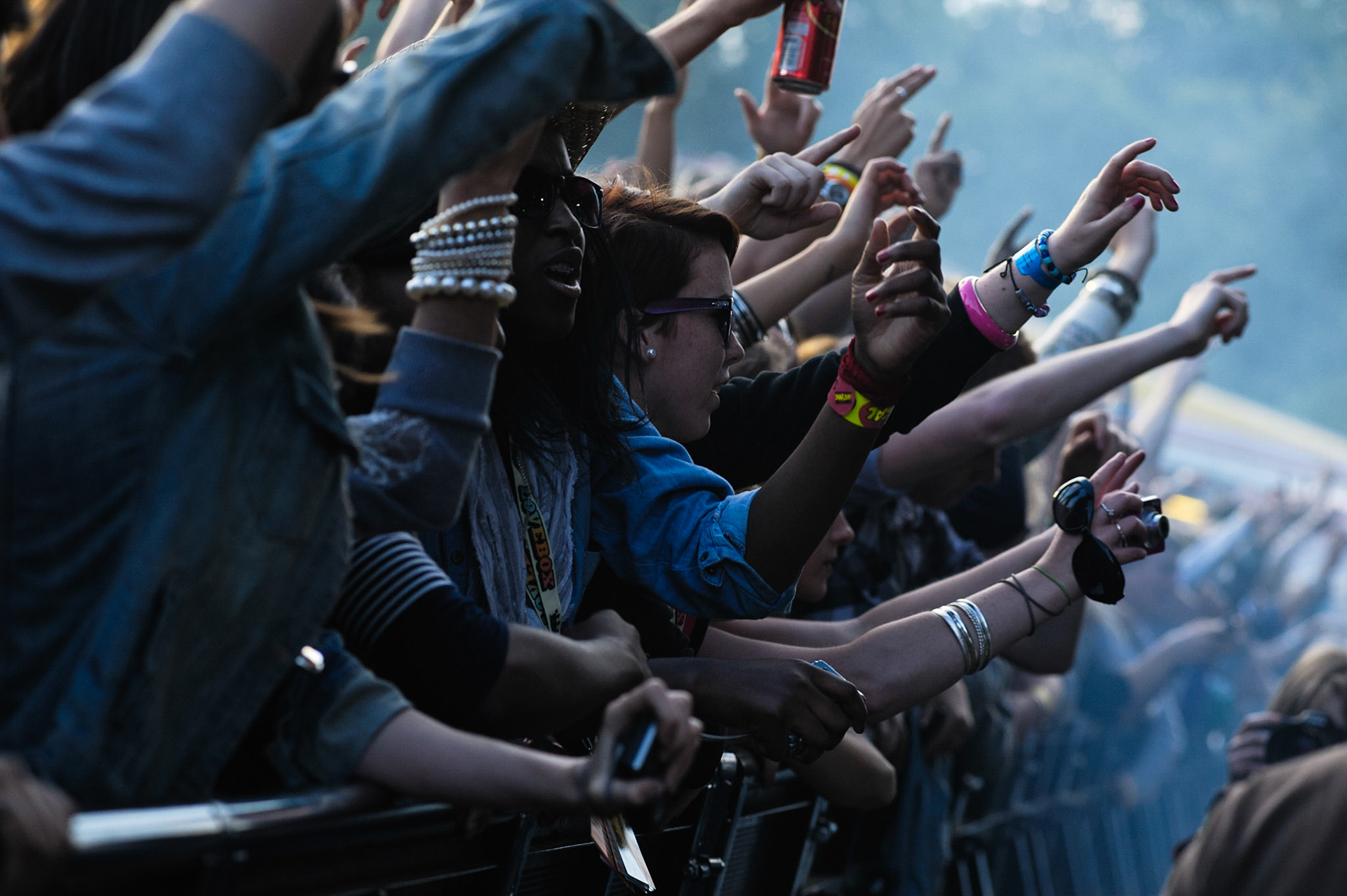 Crowds enjoy the Lovebox music festival at Victoria Park, London