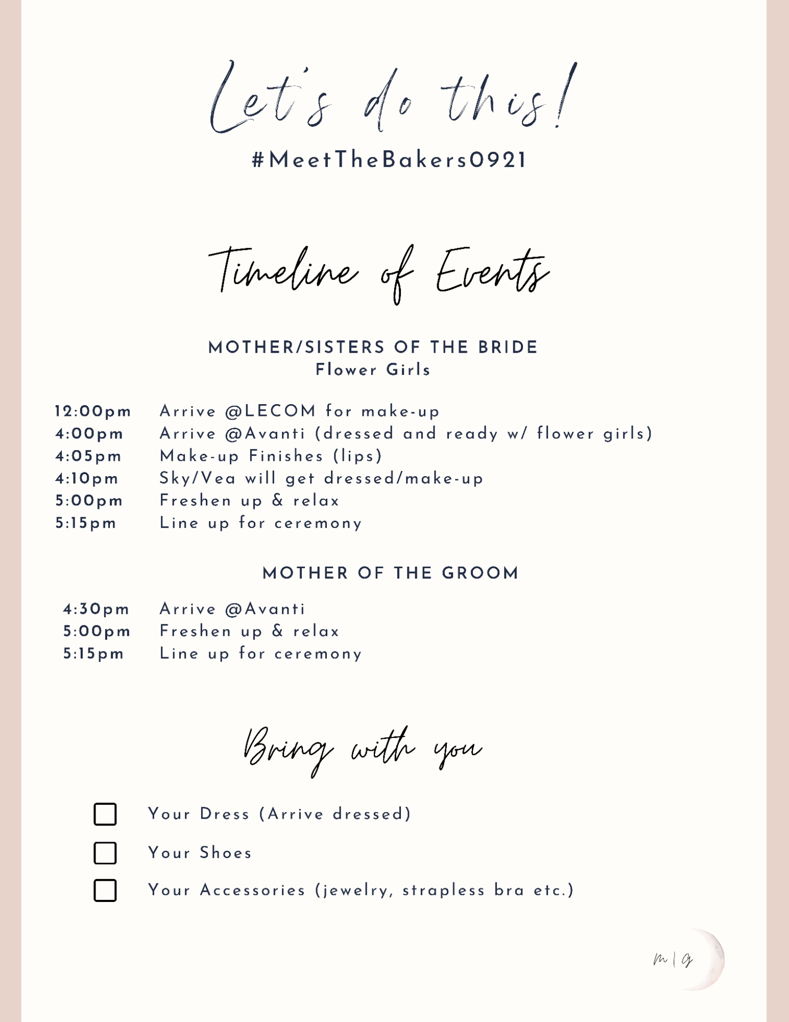 Baker Wedding Overview Package