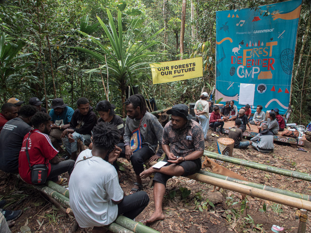 Forest Defender Camp participants in the Sira village forest, South Sorong Regency, Southwest Papua, September 21, 2023.