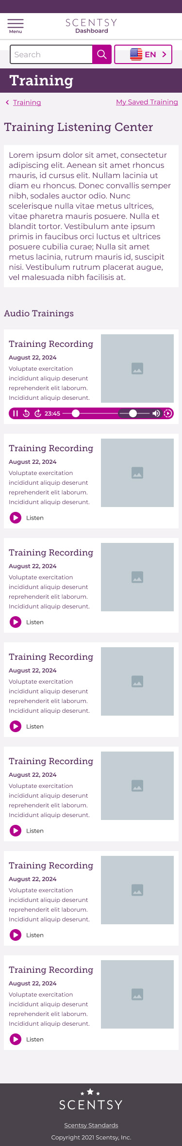 Training center recording with volume expanded - mobile