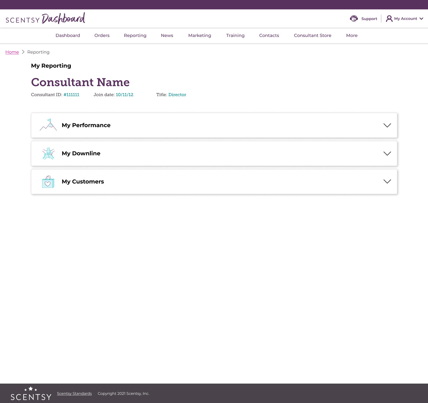 Scentsy Reporting - all tabs collapsed - desktop