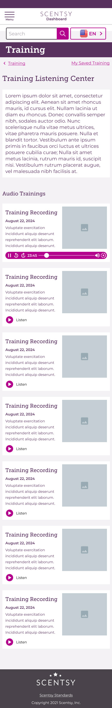 Training listening center with recording playback - mobile