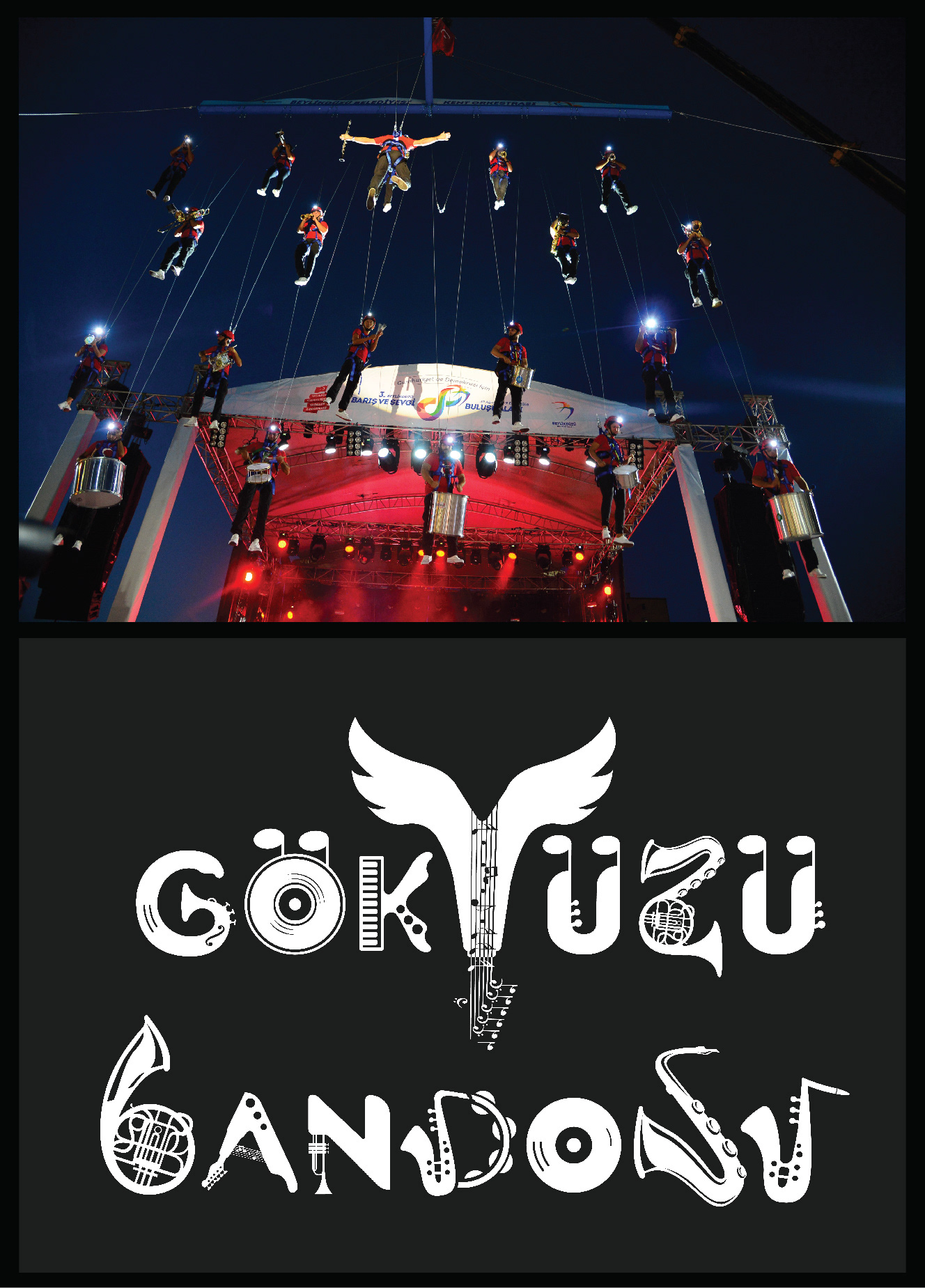 Key Study / Photo I used and my typography design "Gökyüzü Bandosu" (Sky Band)