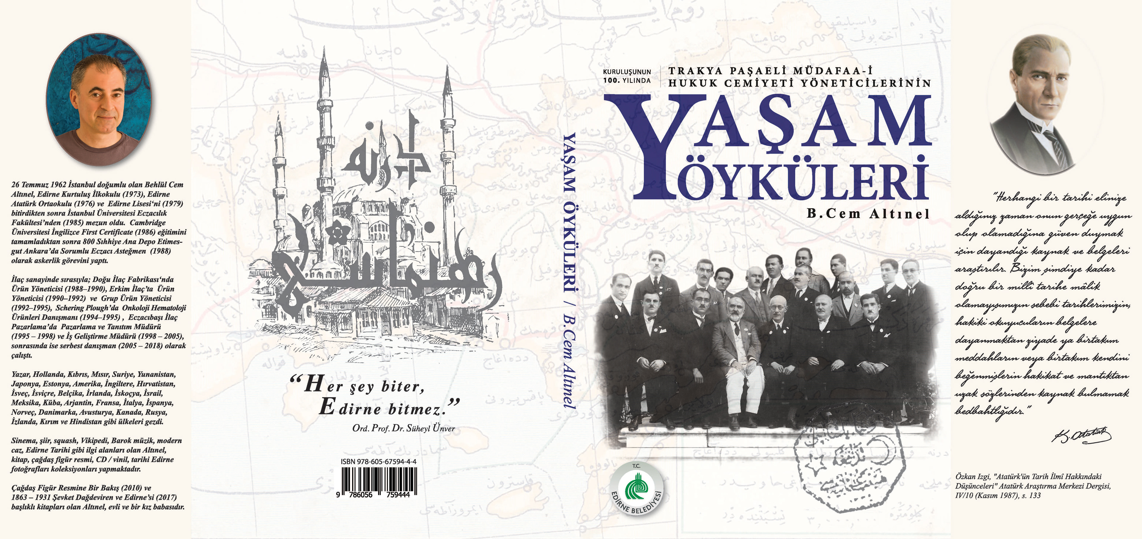 Front, back, spine and inner cover