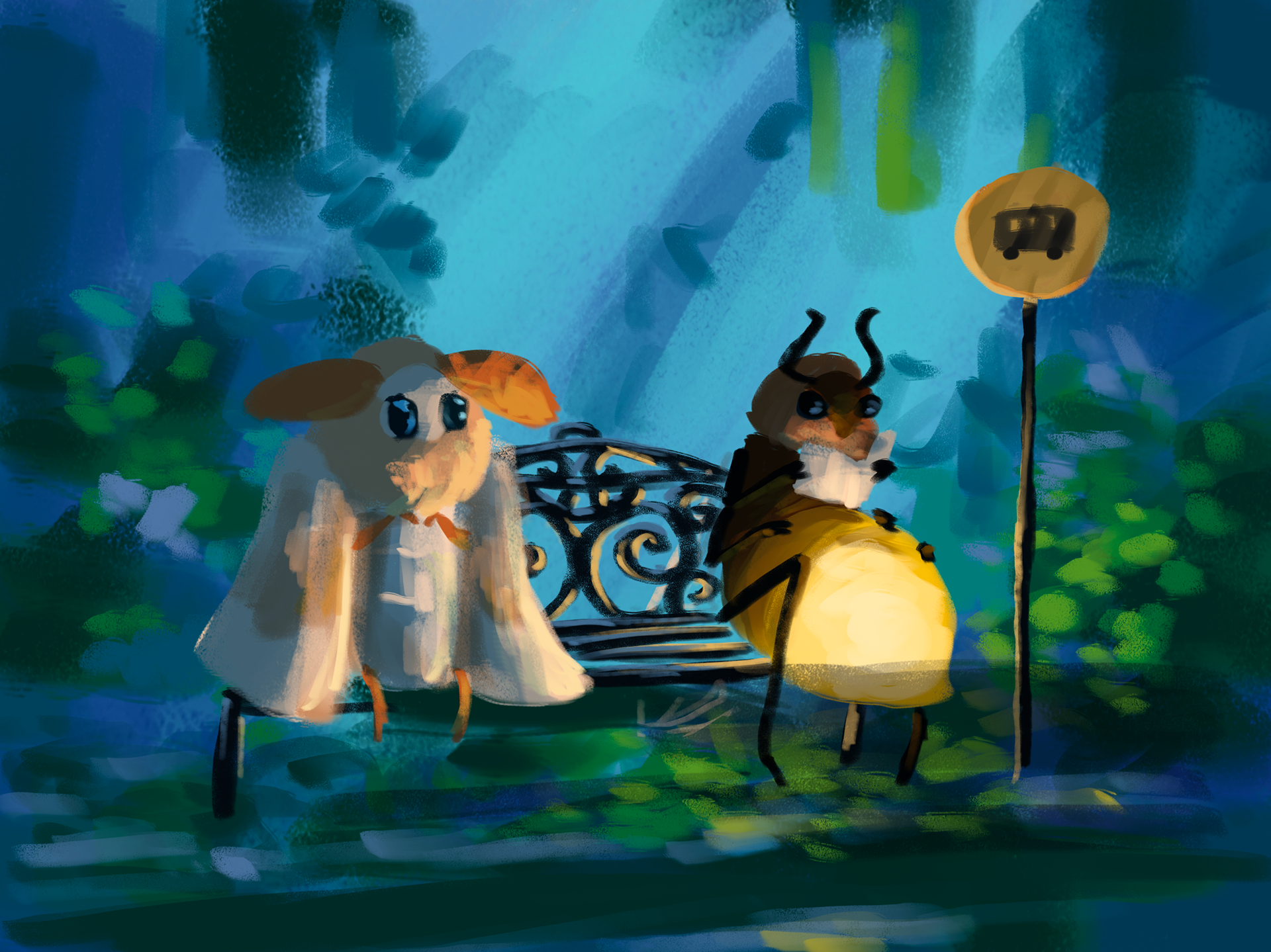 moth and firefly