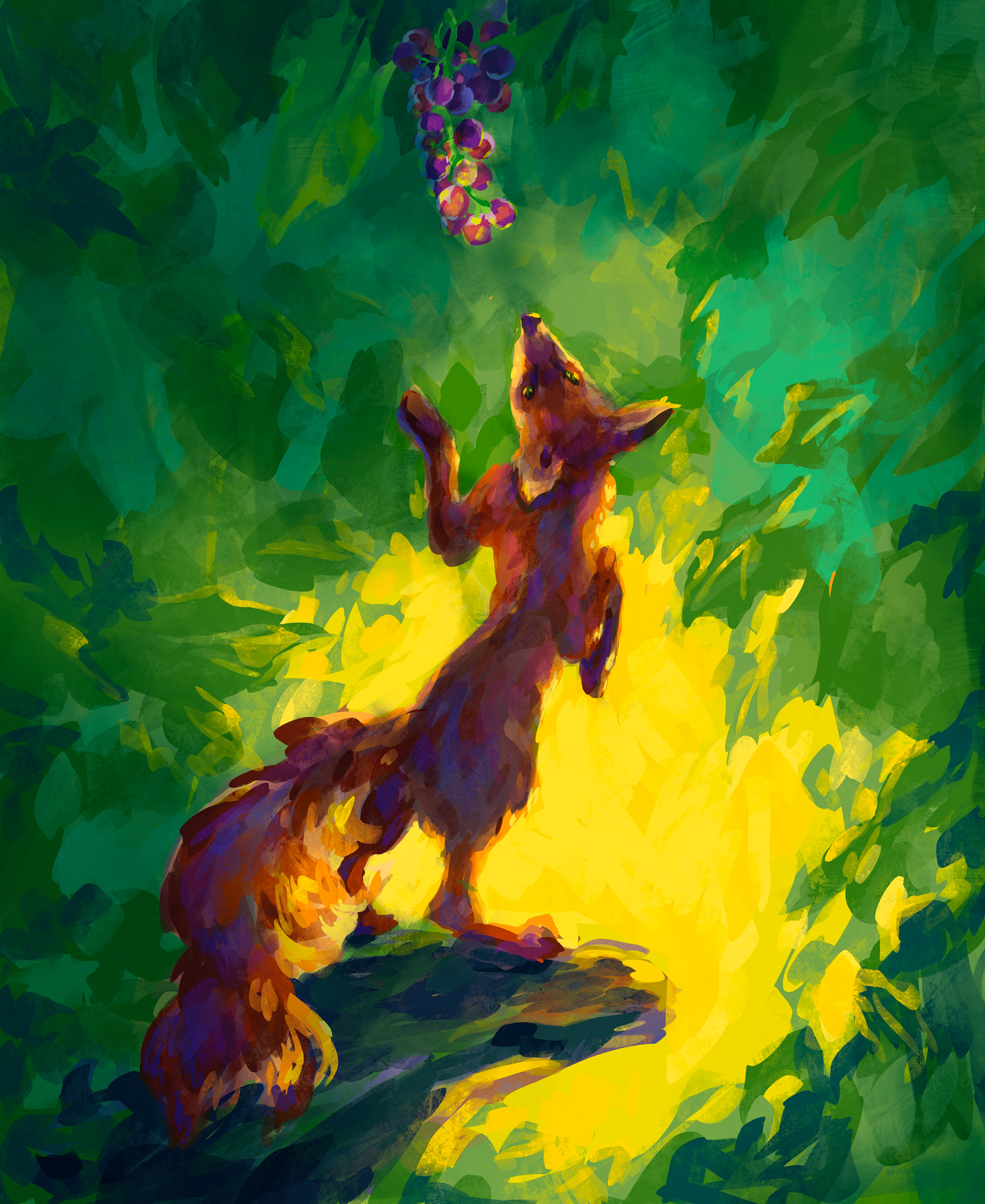 Personal Illustration of The Fox and the Grapes