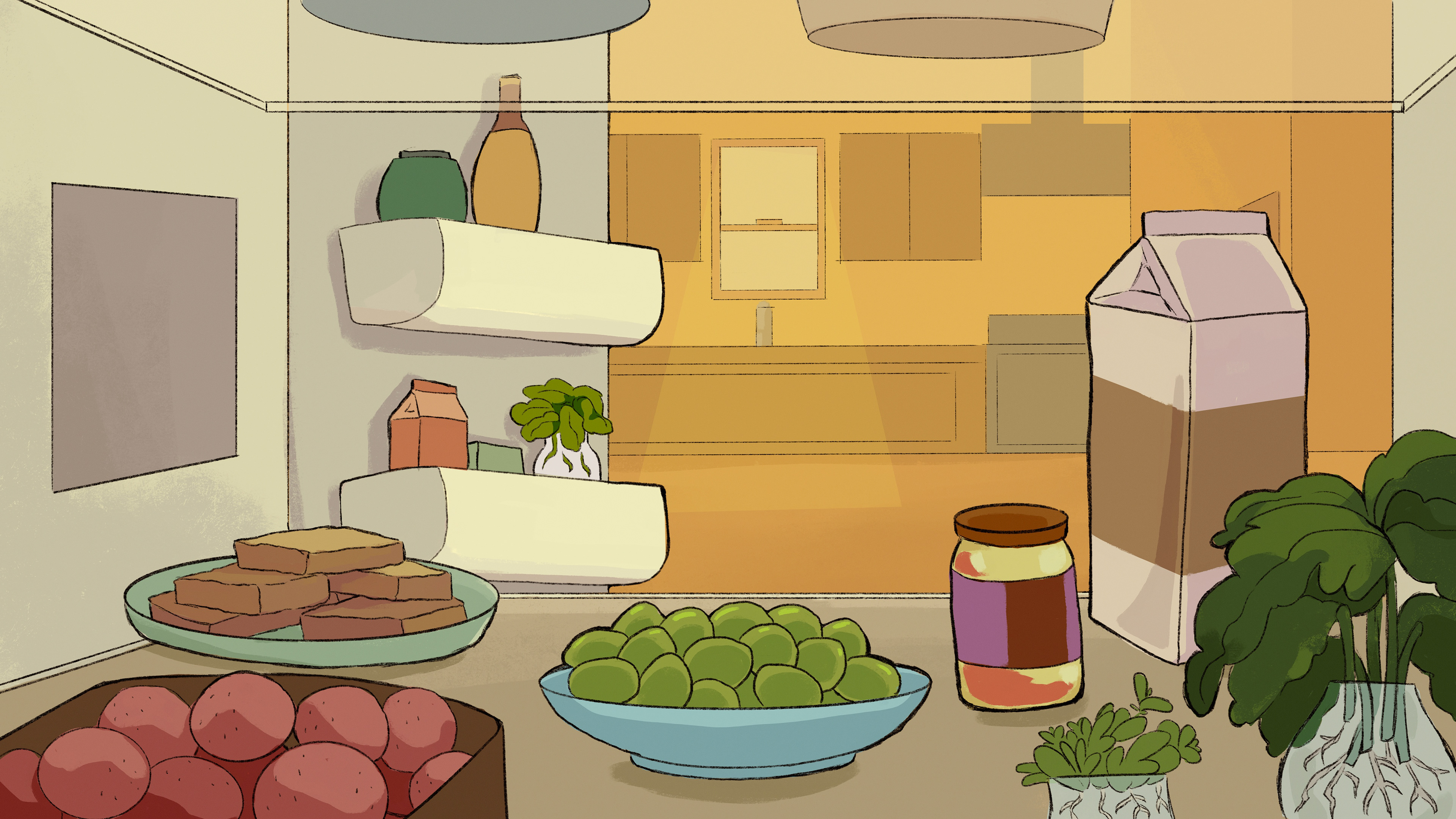 Background Painting (layout and lines not by me)