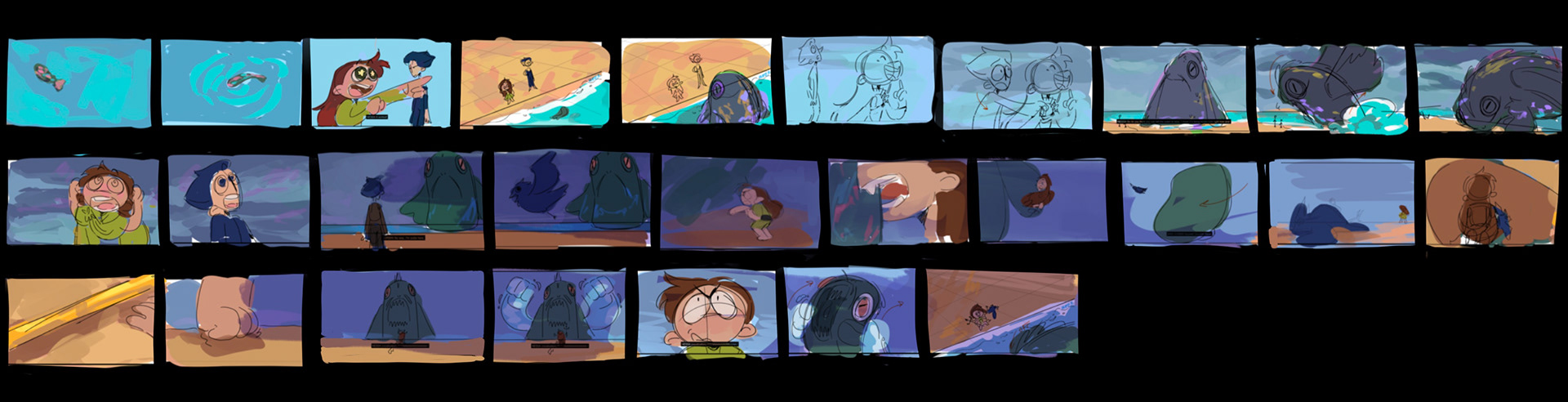 Project Selkie: Color sequence, thumbnails by Ryleigh Moule