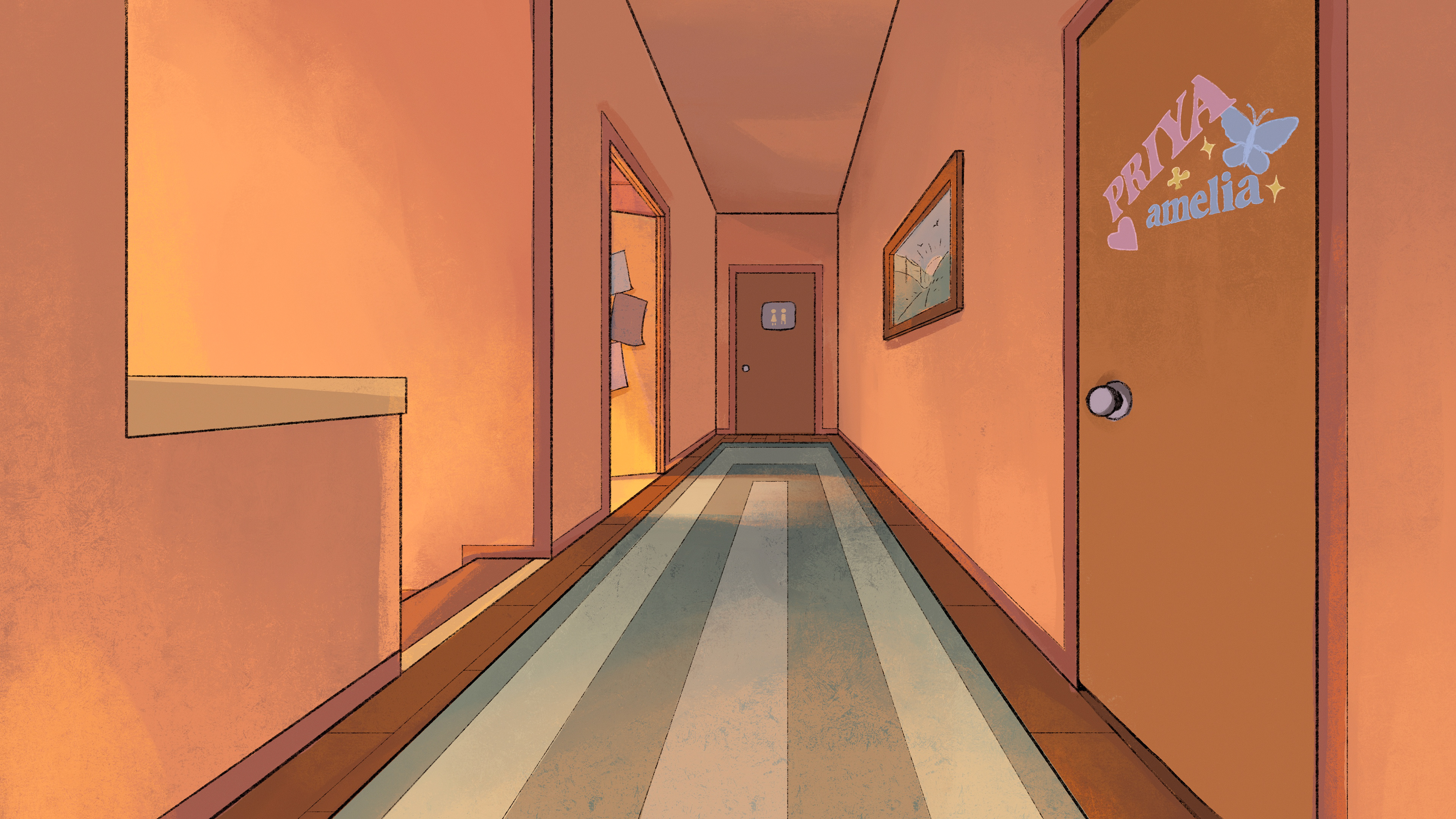Background Painting (layout and lines not by me)